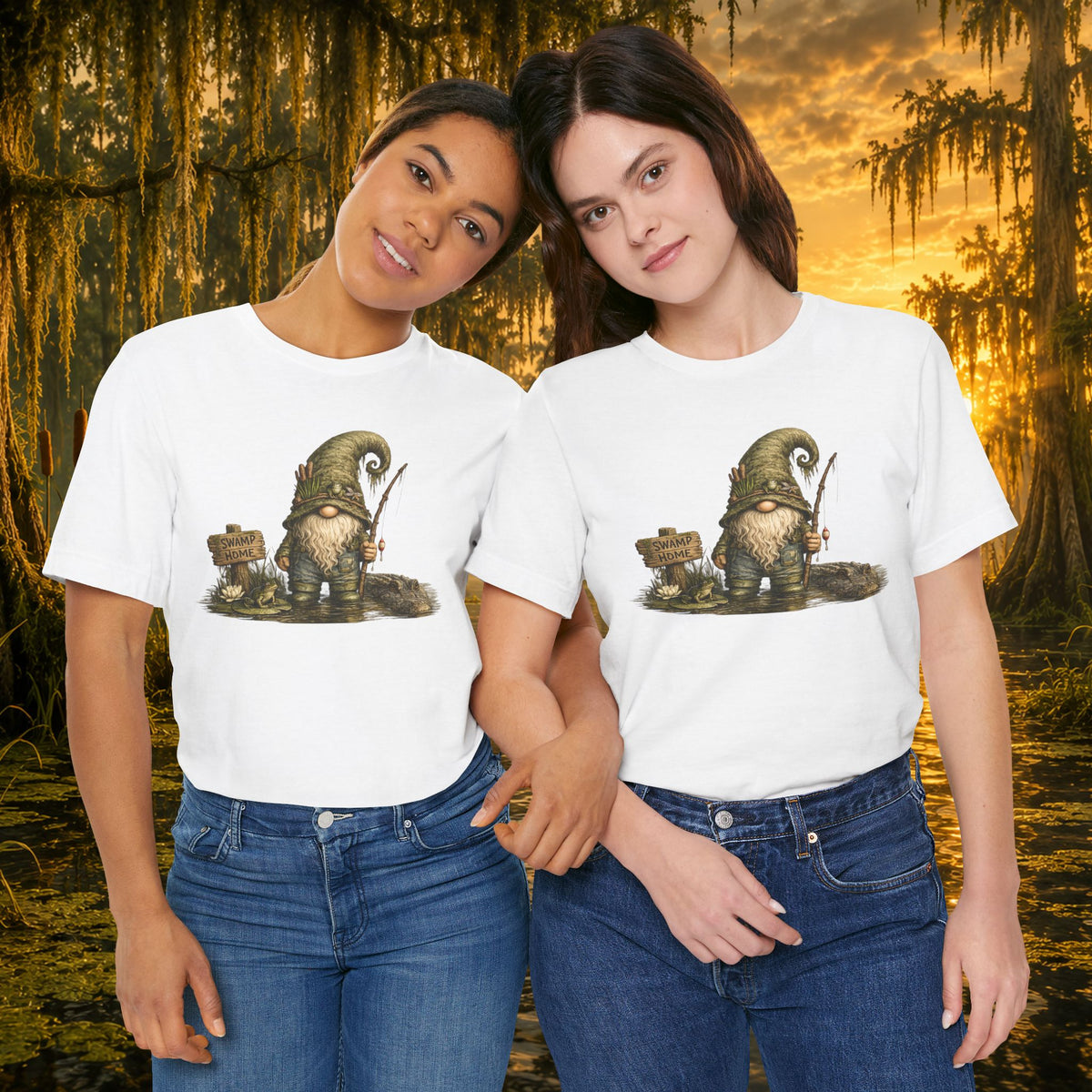 Swamp Gnome Shirt, Southern Swamp Life Tee, Fishing Gnome T-Shirt, Bayou Gnome Shirt, Alligator Gnome, Frog Lover Gift, Country Swamp Shirt