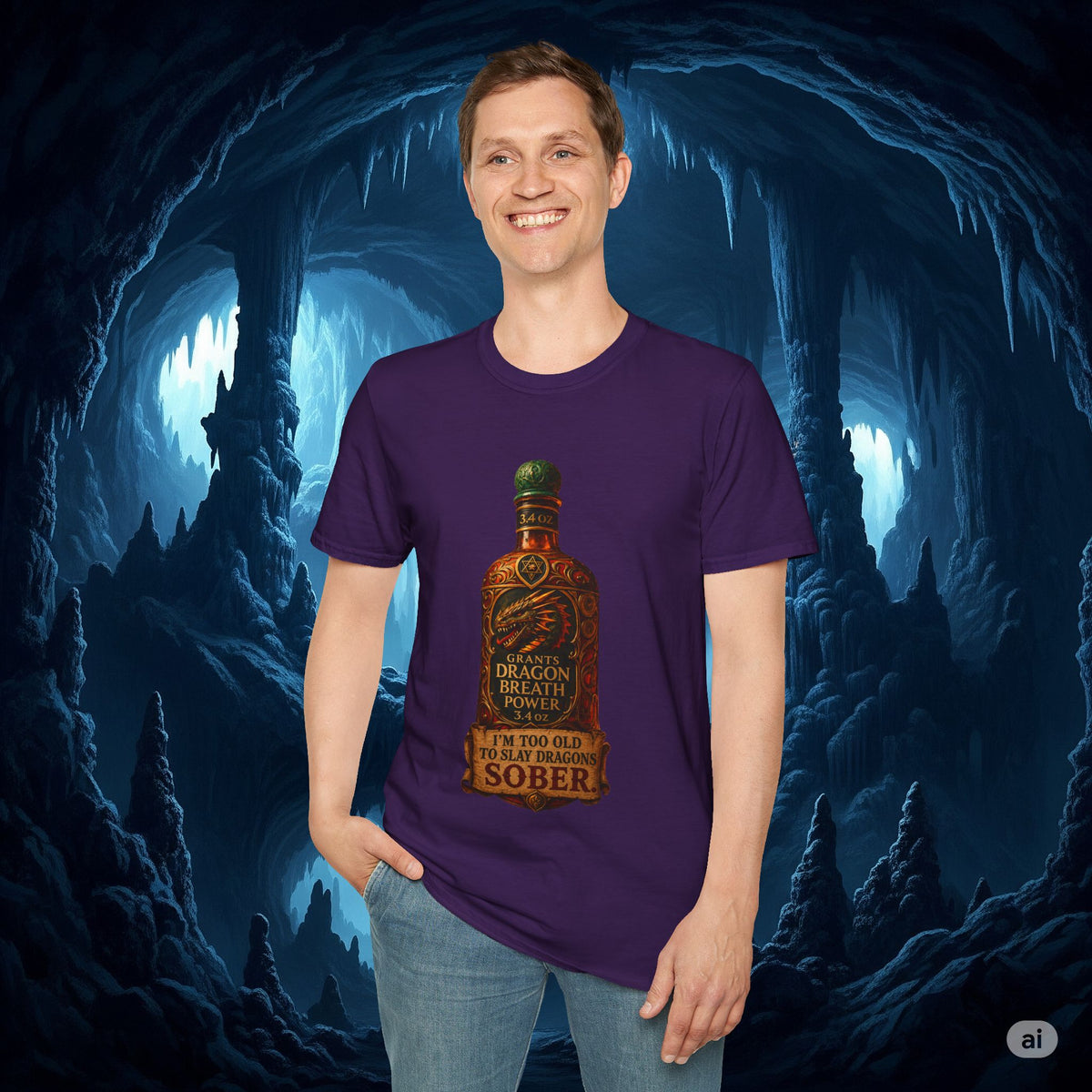 I'm Too Old to Slay Dragons Sober Shirt – Funny Dragon Breath Potion Fantasy T-Shirt