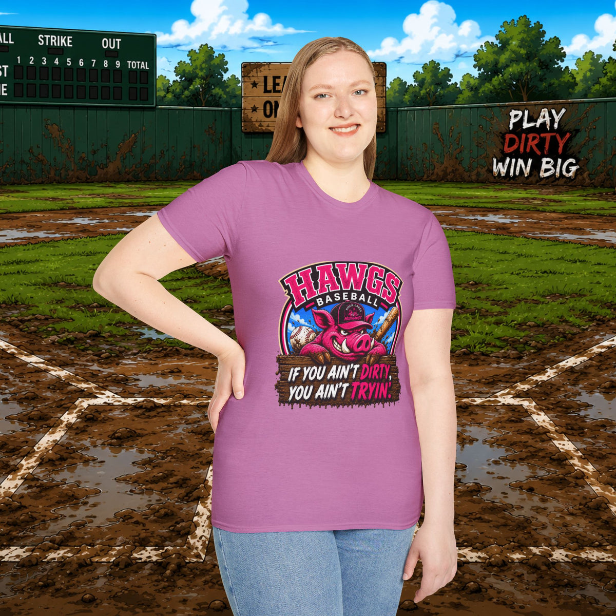 Hawgs Baseball “If You Ain’t Dirty, You Ain’t Tryin’” T-Shirt