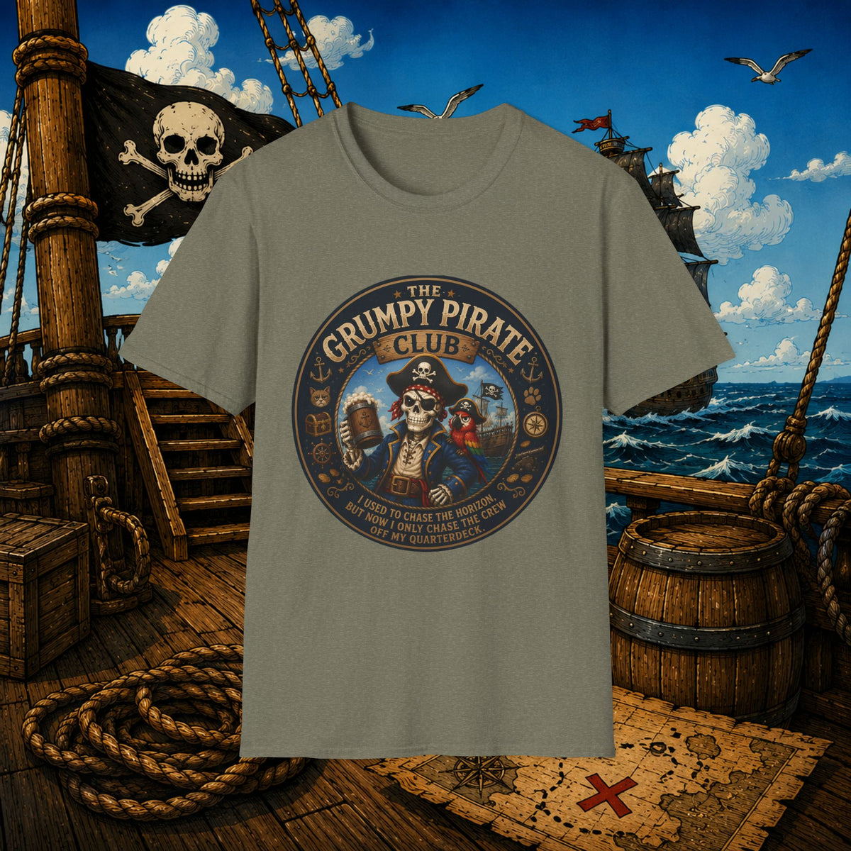 The Grumpy Pirate Skeleton Club T-Shirt