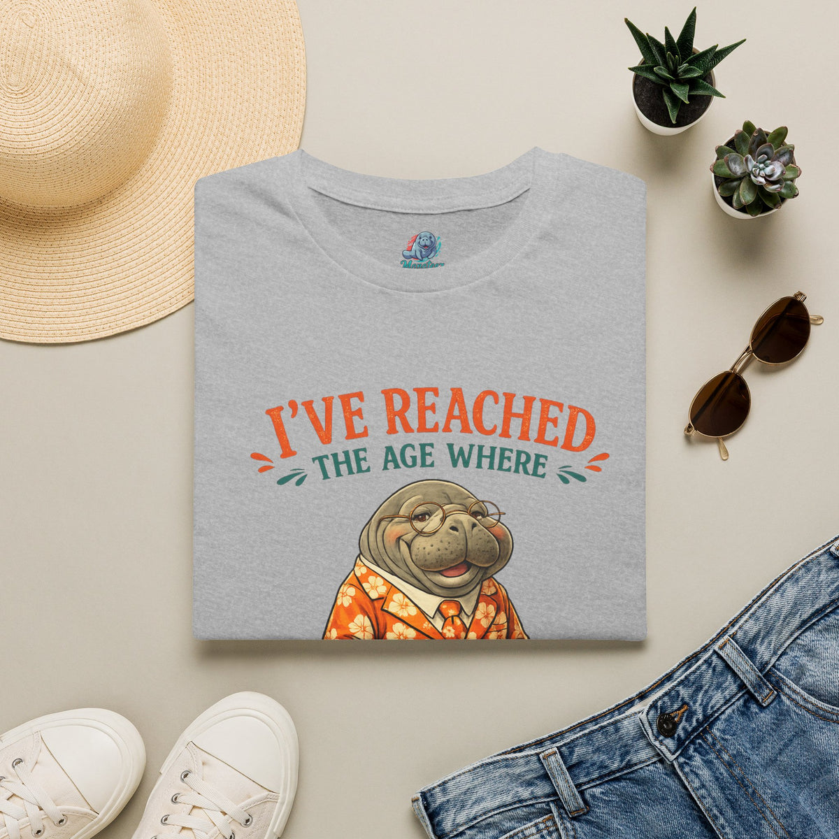 I've Reached the Age Where My Opinion Is a Public Service Shirt | Funny Manatee Tee | Senior Humor Graphic T-Shirt