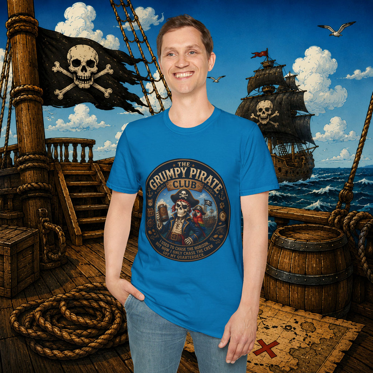 The Grumpy Pirate Skeleton Club T-Shirt