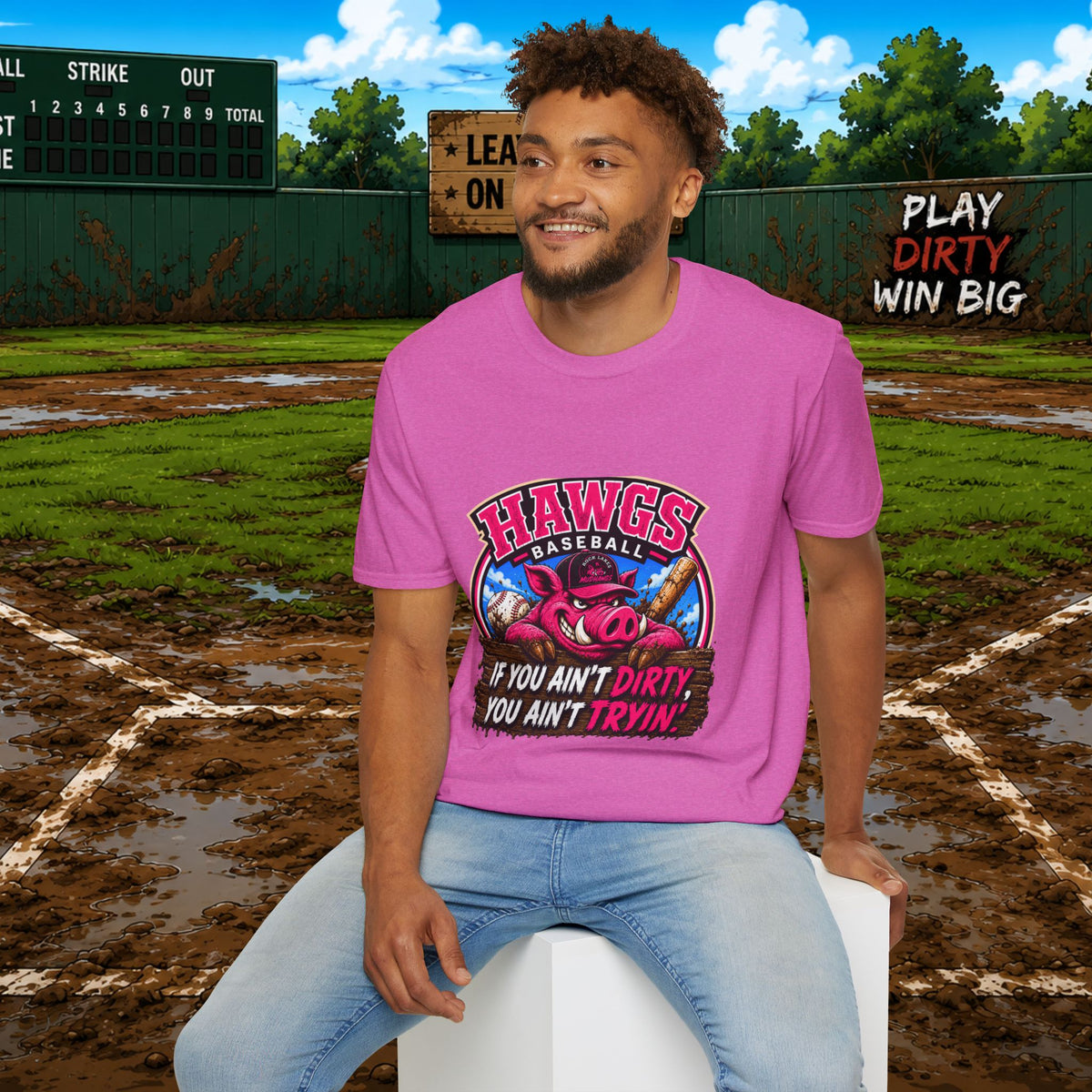 Hawgs Baseball “If You Ain’t Dirty, You Ain’t Tryin’” T-Shirt