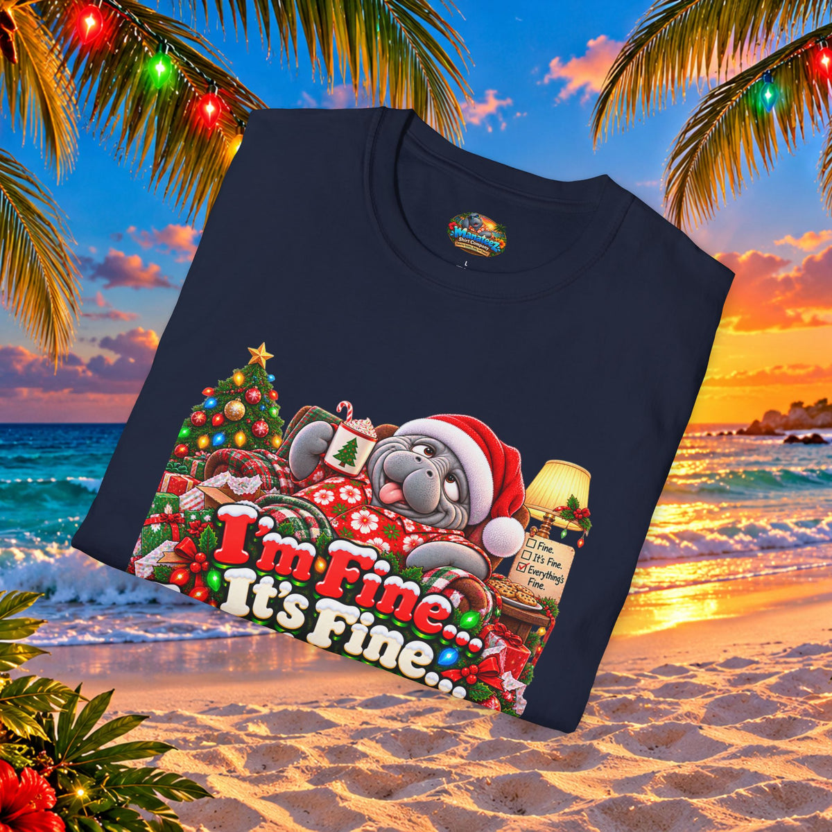 I’m Fine It’s Fine Everything’s Fine Christmas T-Shirt