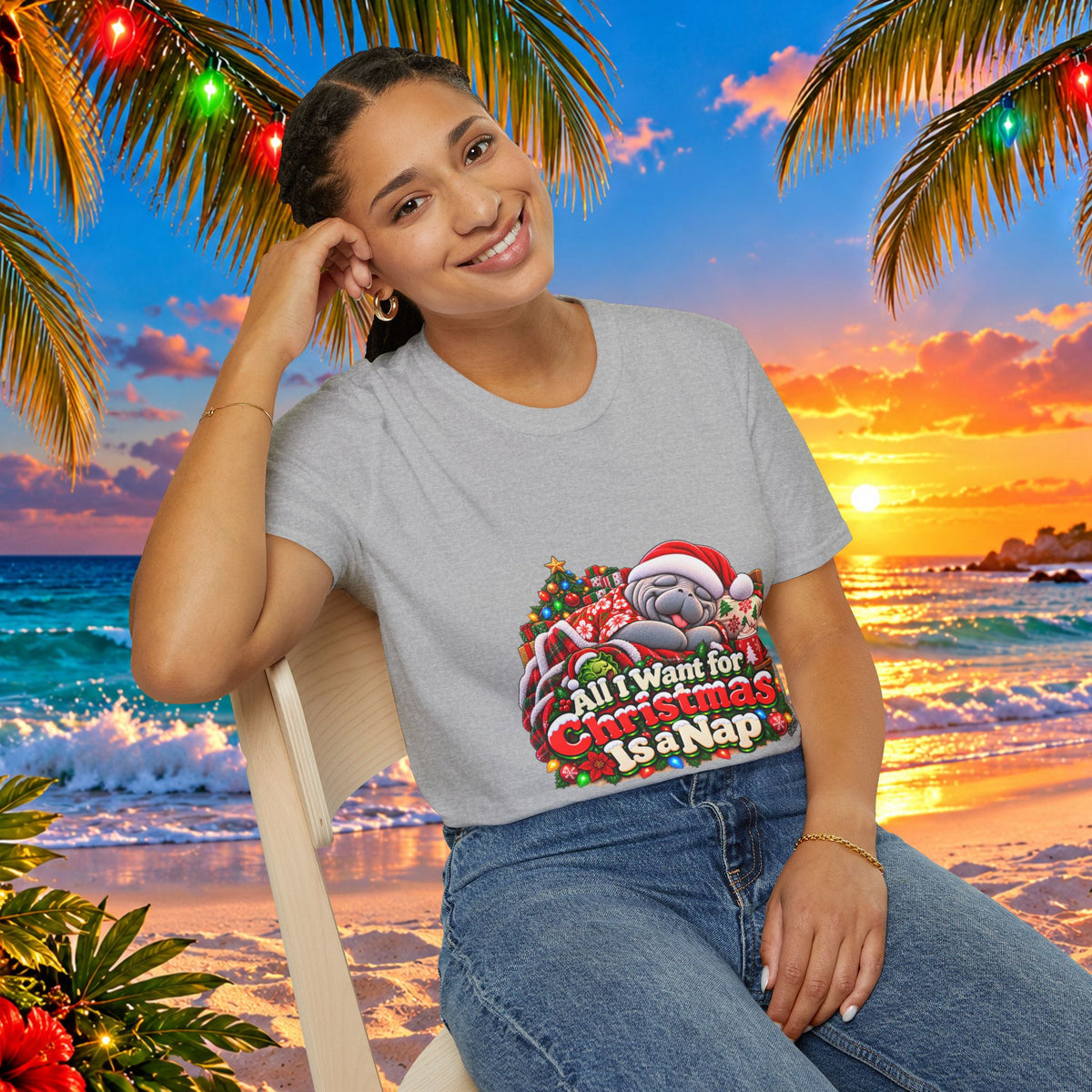 All I Want for Christmas Is a Nap Christmas T-Shirt