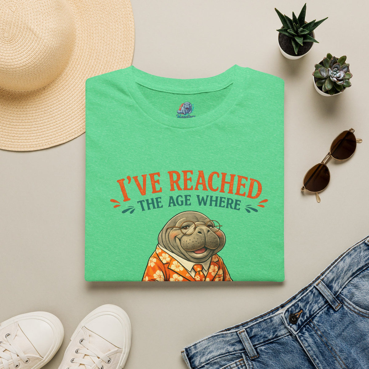 I've Reached the Age Where My Opinion Is a Public Service Shirt | Funny Manatee Tee | Senior Humor Graphic T-Shirt