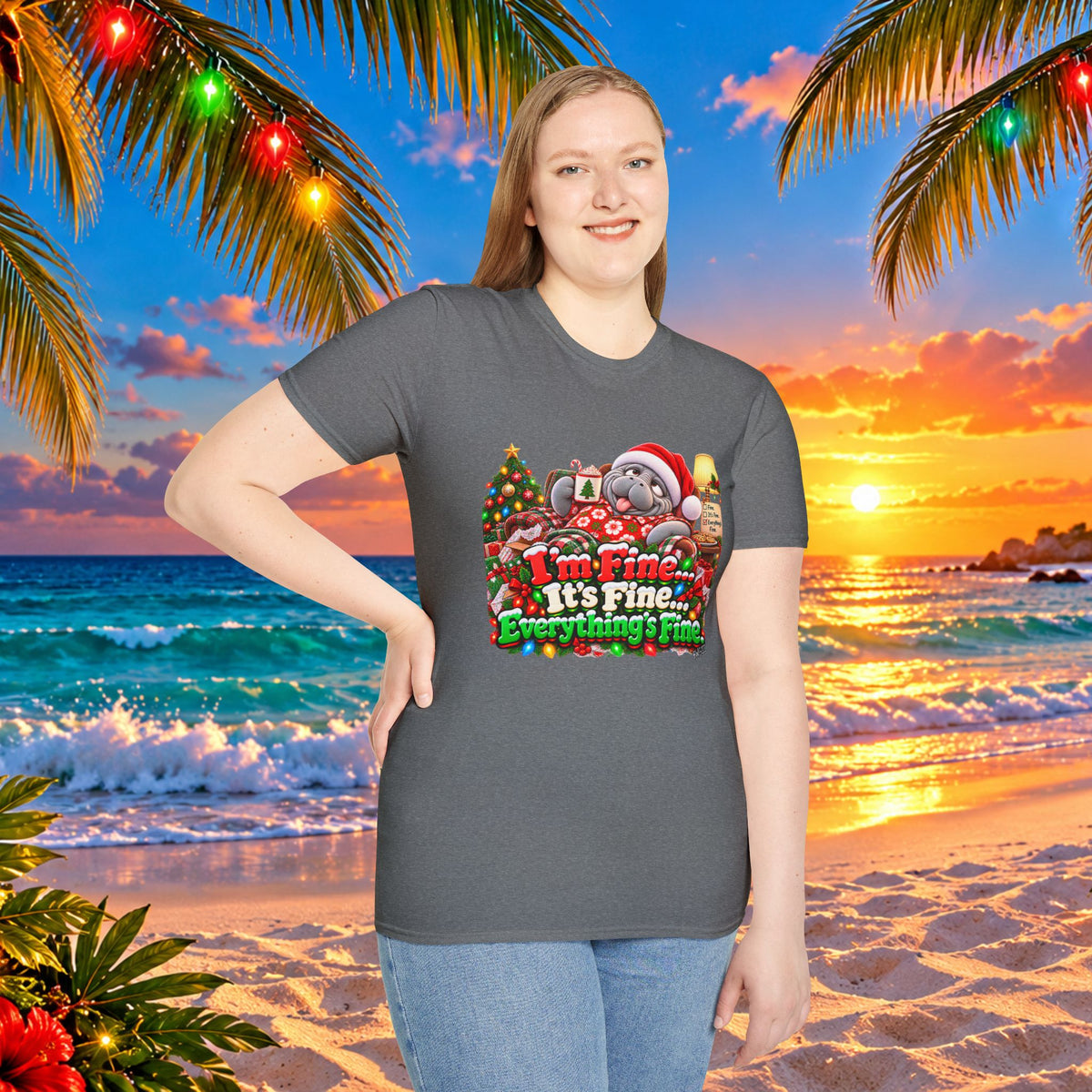 I’m Fine It’s Fine Everything’s Fine Christmas T-Shirt