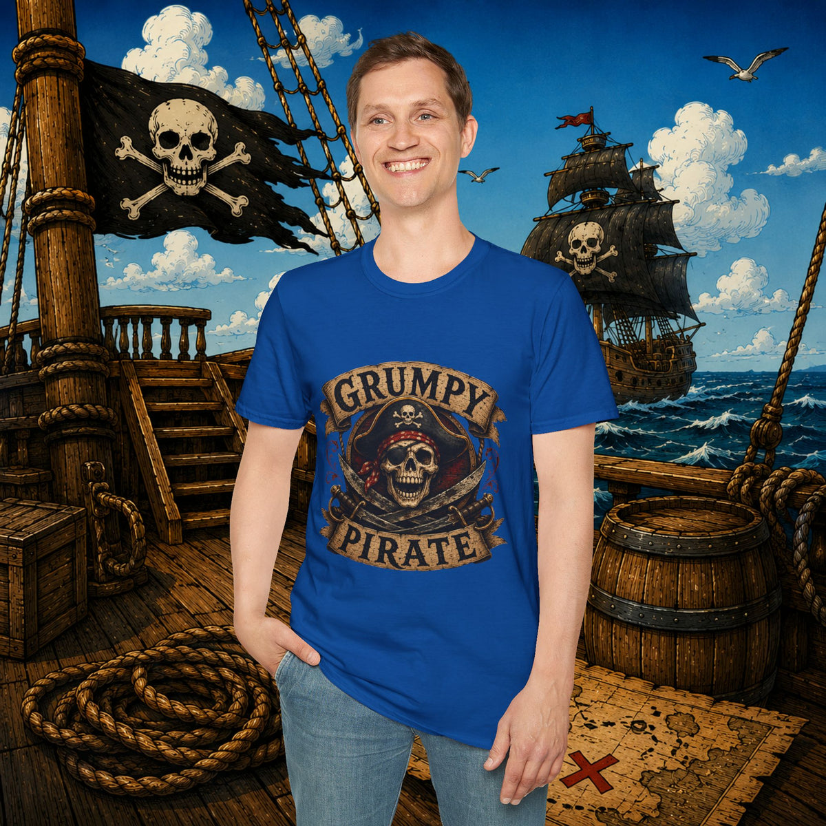 Grumpy Pirate Skull T-Shirt
