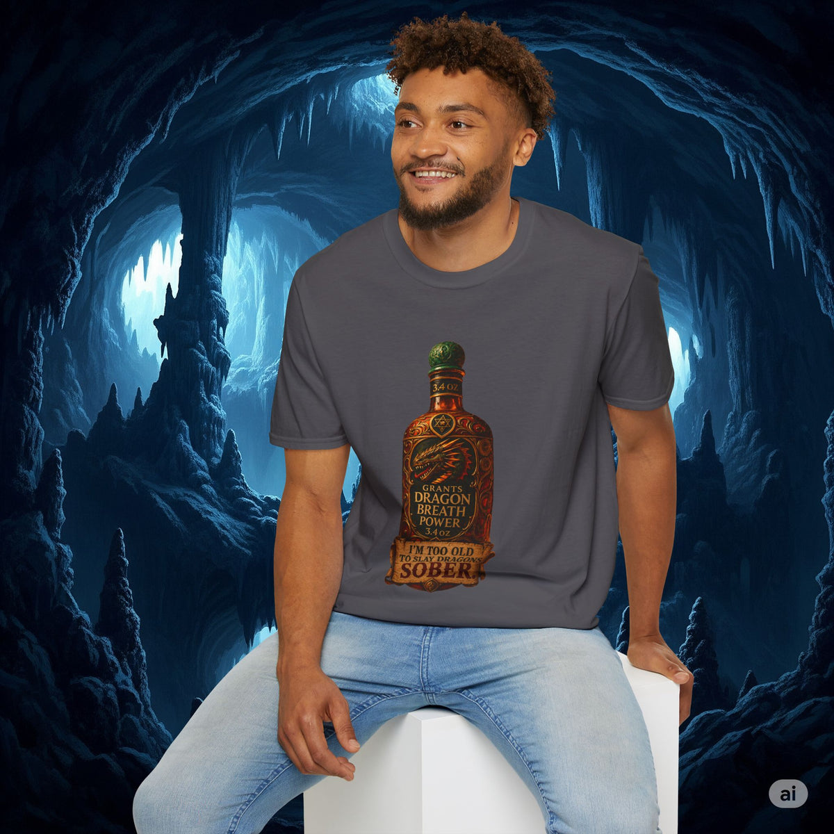 I'm Too Old to Slay Dragons Sober Shirt – Funny Dragon Breath Potion Fantasy T-Shirt
