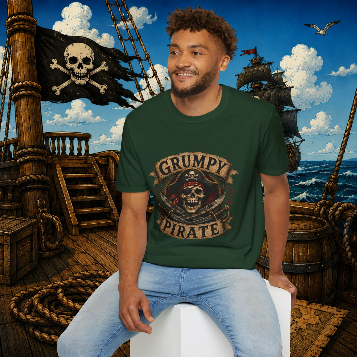 Grumpy Pirate Skull T-Shirt
