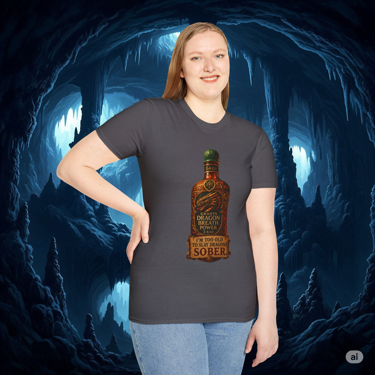 I'm Too Old to Slay Dragons Sober Shirt – Funny Dragon Breath Potion Fantasy T-Shirt