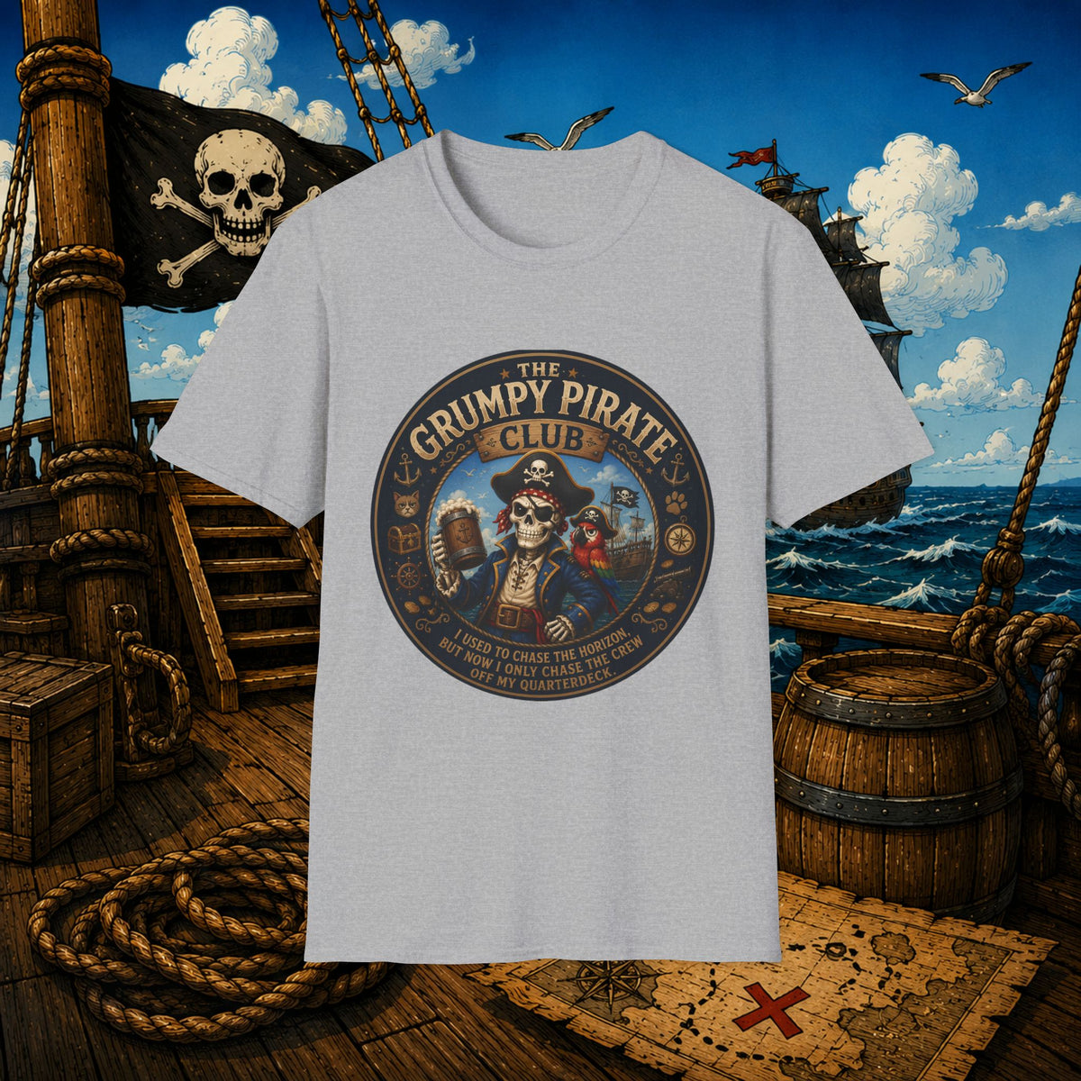 The Grumpy Pirate Skeleton Club T-Shirt