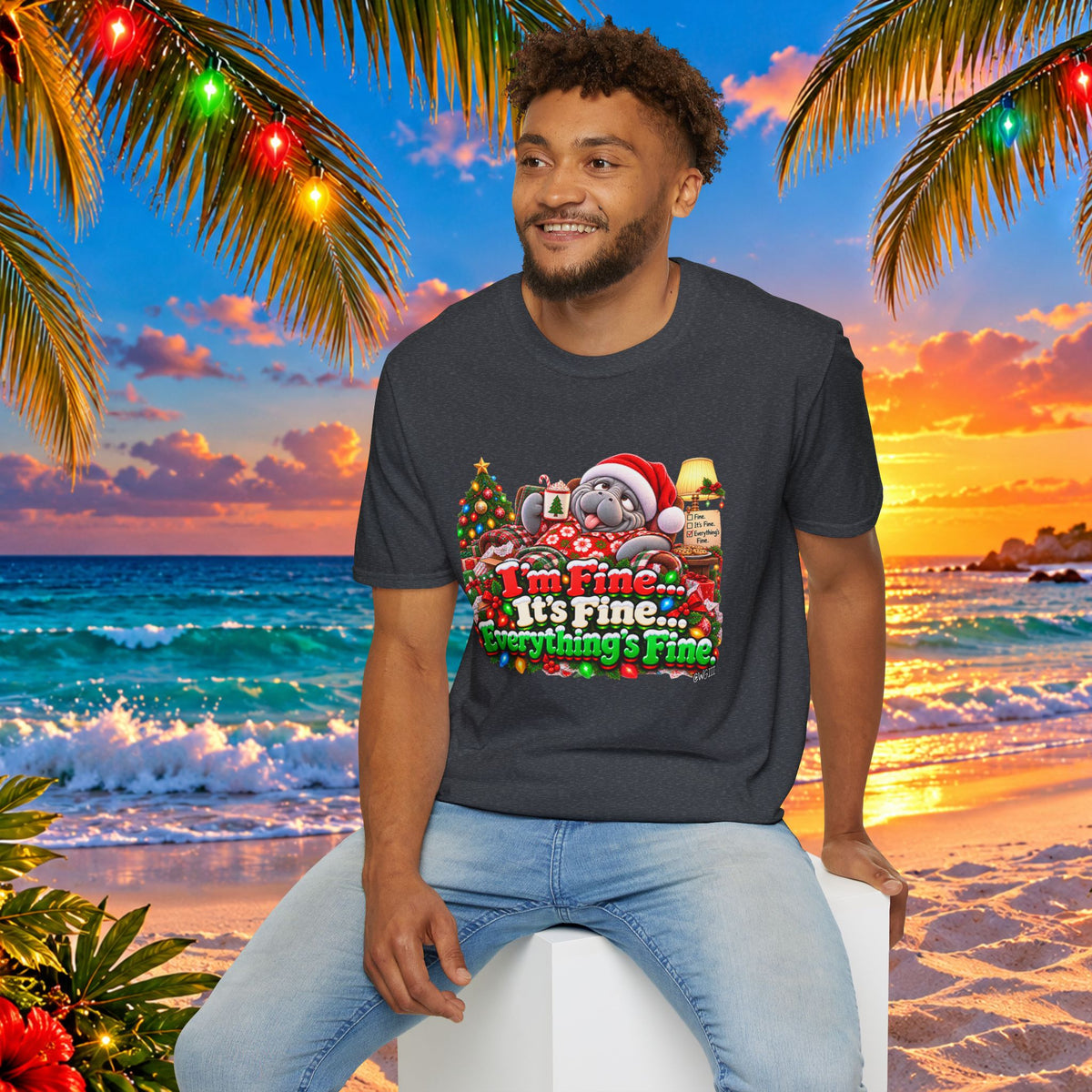 I’m Fine It’s Fine Everything’s Fine Christmas T-Shirt