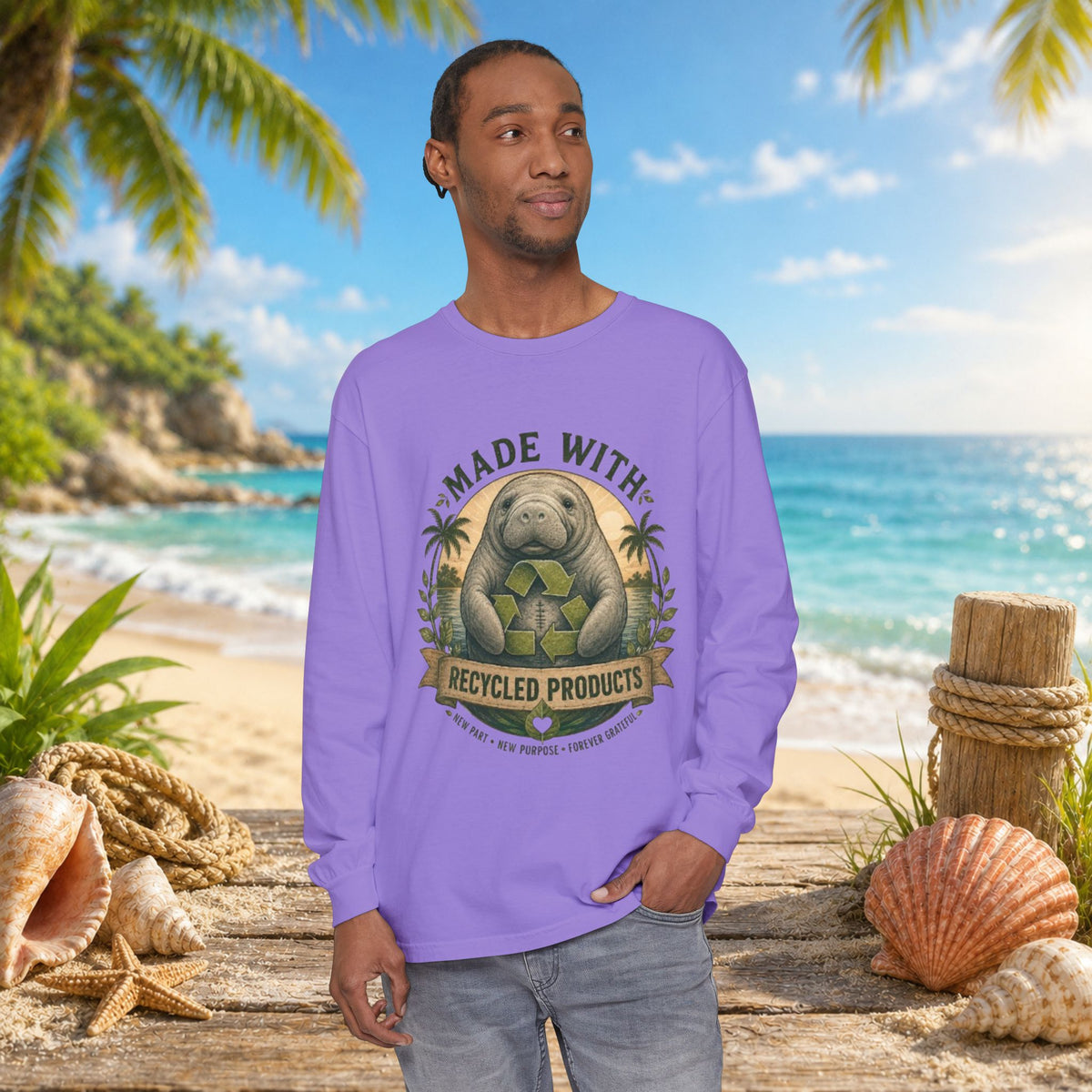 Made with Recycled Parts Funny Liver Transplant Manatee T-Shirt | Organ Donor Awareness Gift