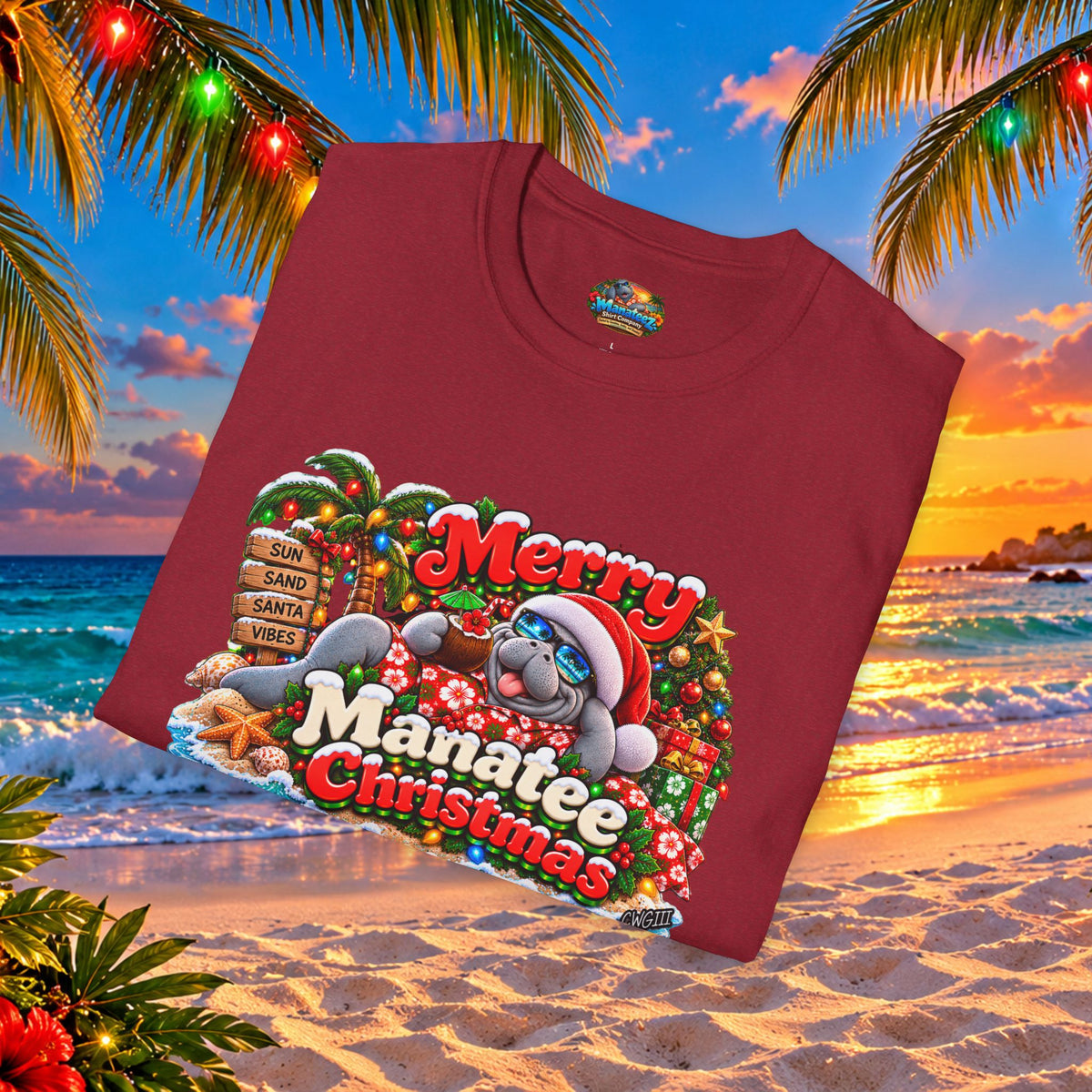 Merry Manatee Christmas T-Shirt