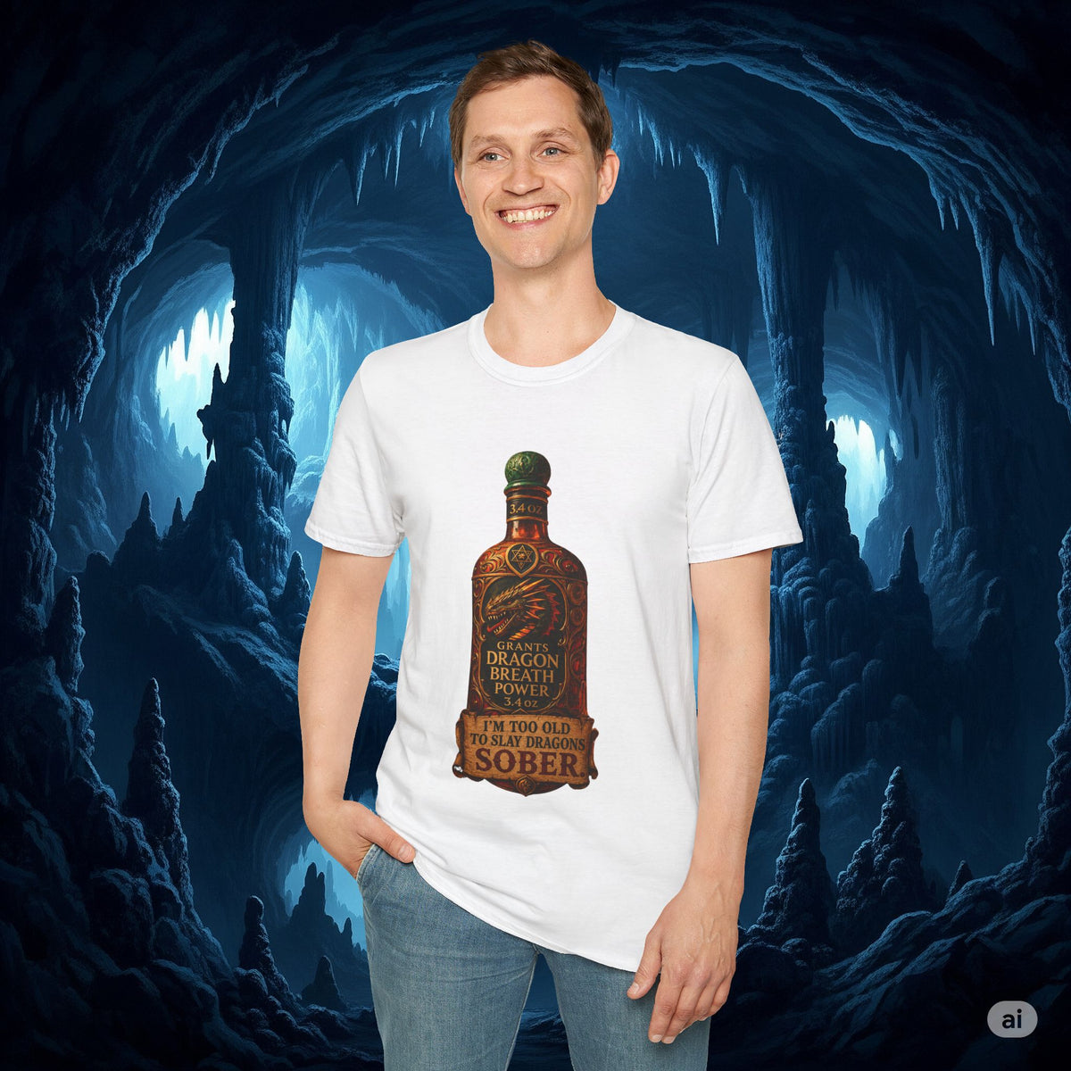 I'm Too Old to Slay Dragons Sober Shirt – Funny Dragon Breath Potion Fantasy T-Shirt