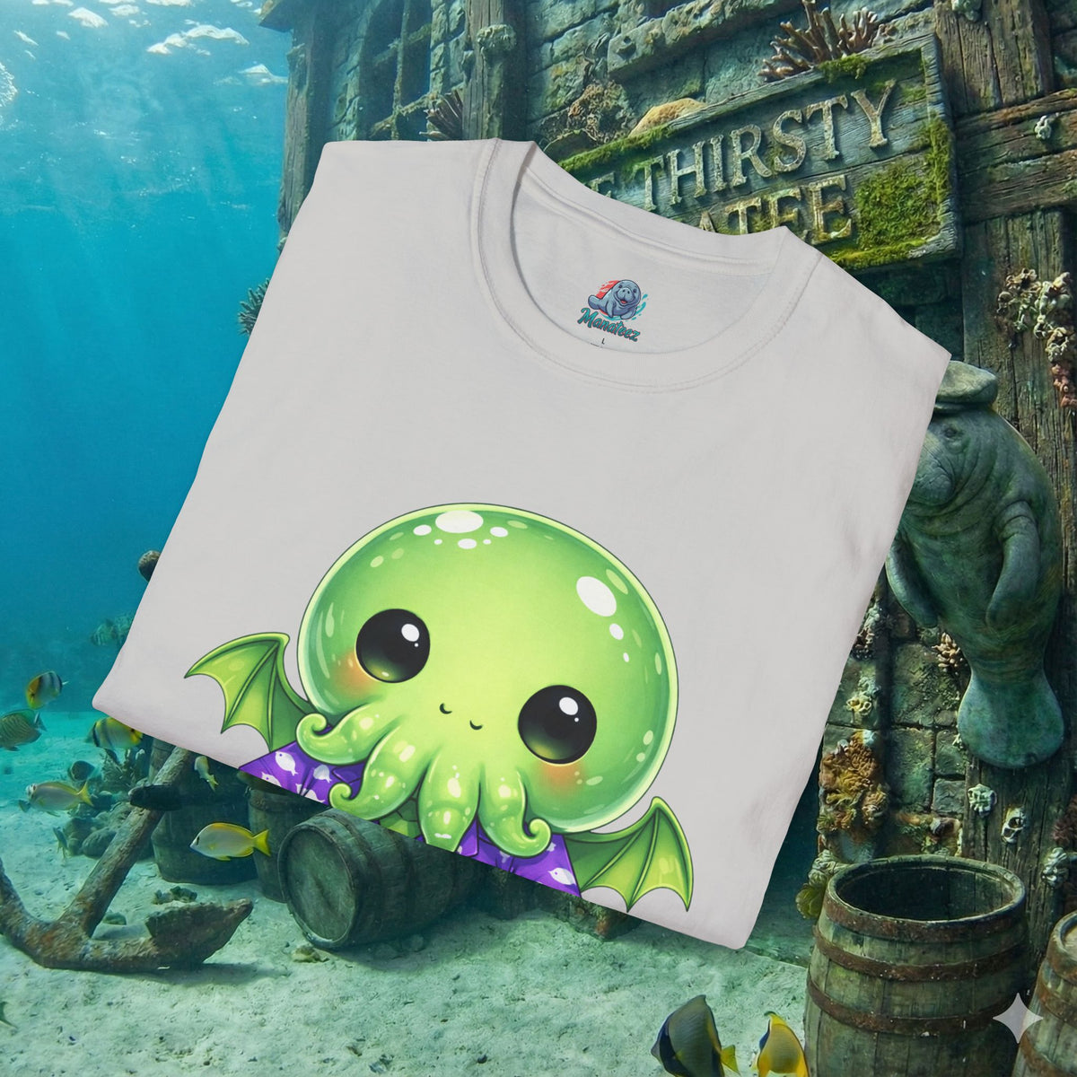 Cute Cthulhu Hawaiian Shirt T-Shirt | Kawaii Lovecraft Monster Graphic Tee | Adorable Tentacle Creature Shirt