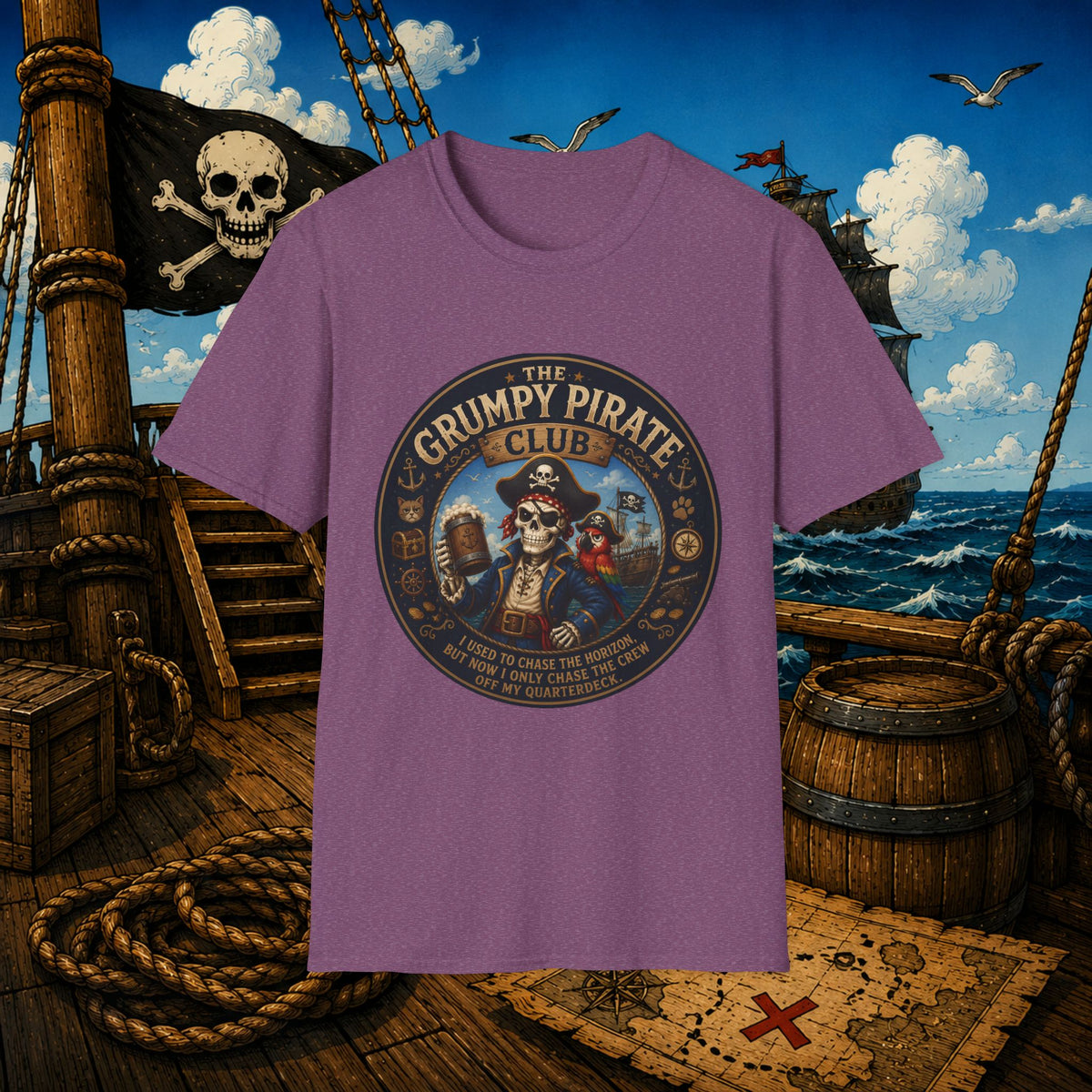 The Grumpy Pirate Skeleton Club T-Shirt