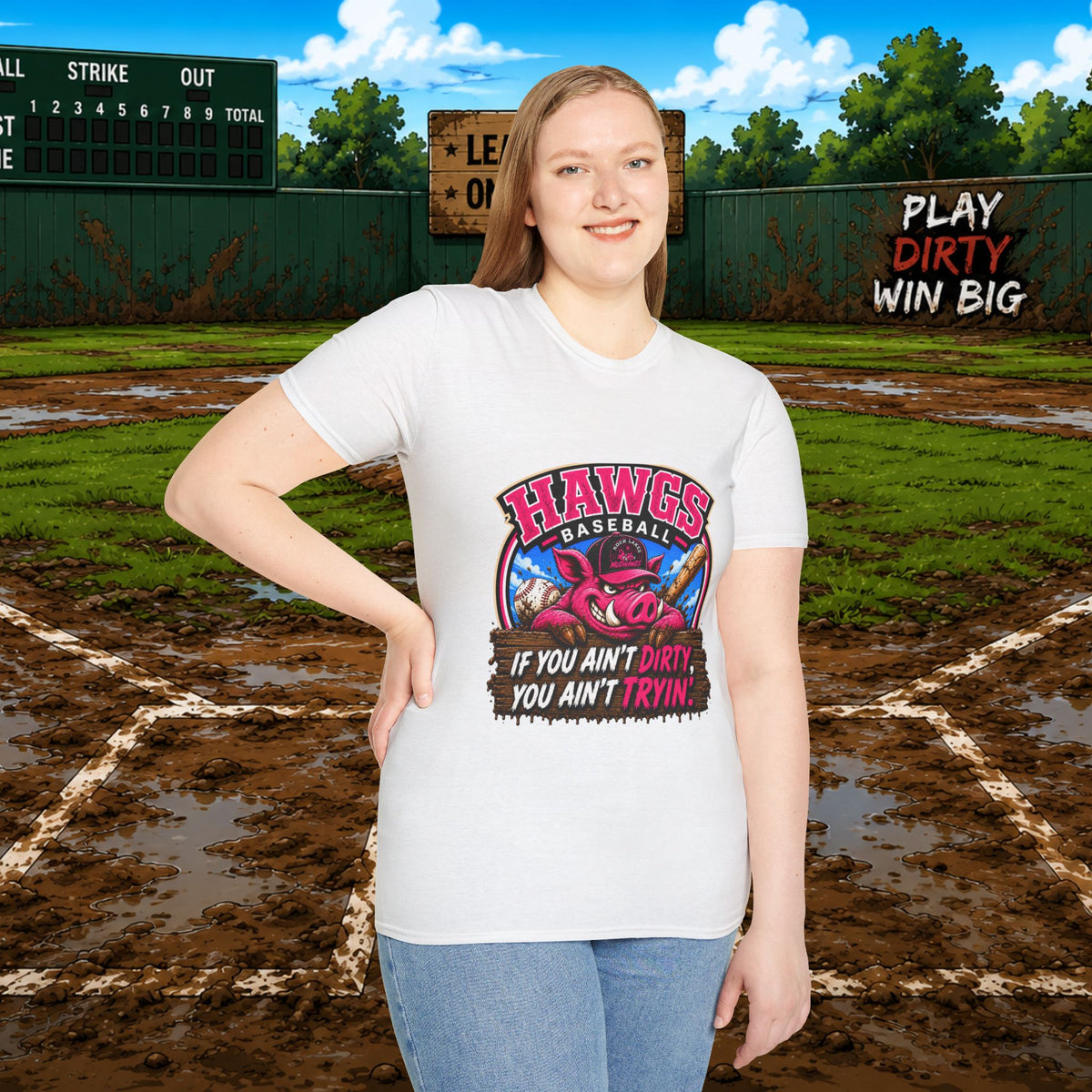 Hawgs Baseball “If You Ain’t Dirty, You Ain’t Tryin’” T-Shirt