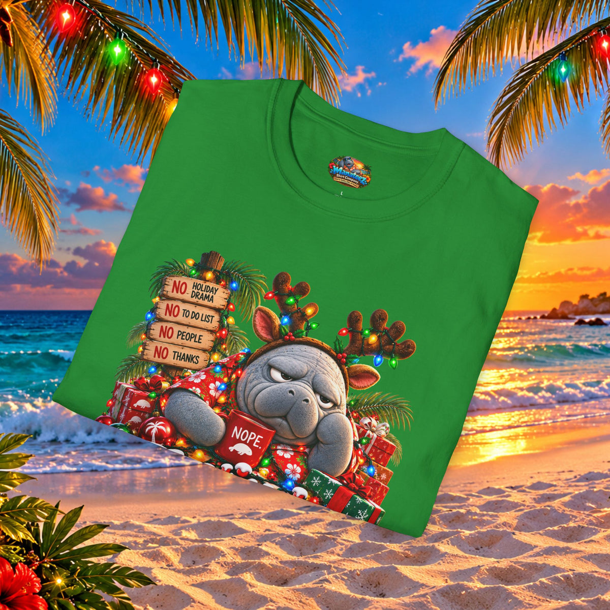 Festively Unavailable Christmas Manatee T-Shirt