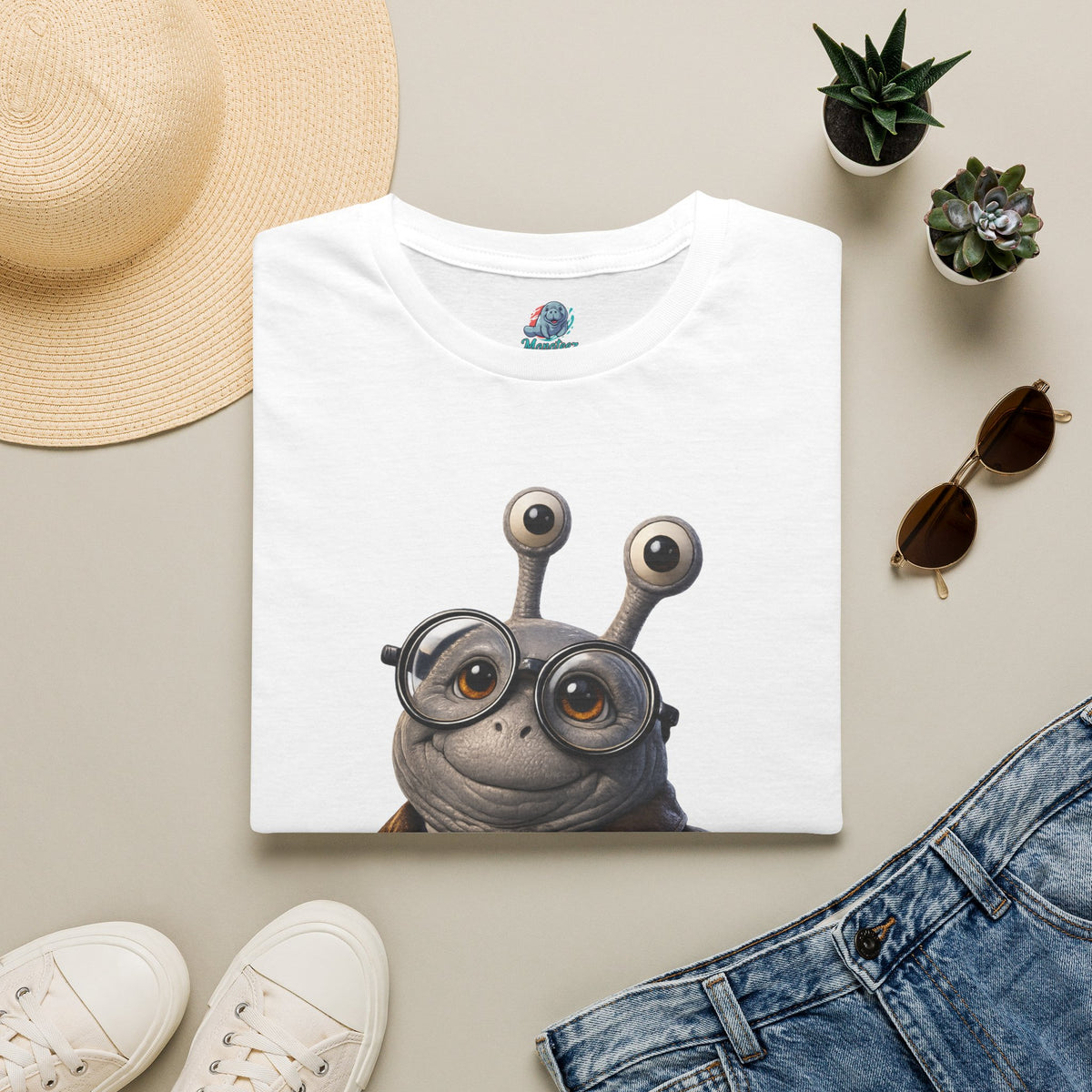 Cute Nerdy Snail Shirt | Steampunk Professor Snail Graphic Tee | Funny Bookworm Animal T-Shirt