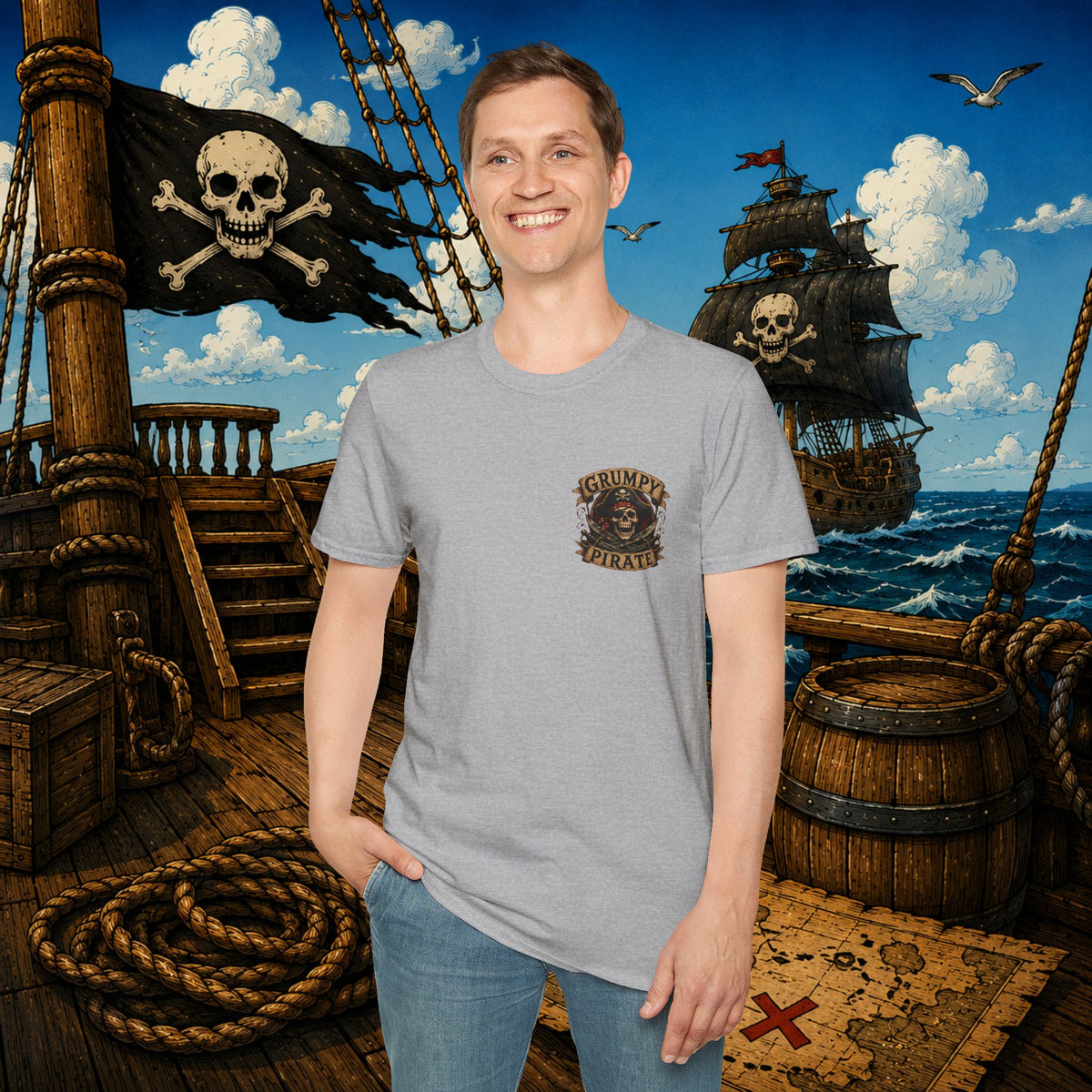 Aged Bitter Still Dangerous Pirate Skull Shirt β Funny Old Pirate Graphic Tee