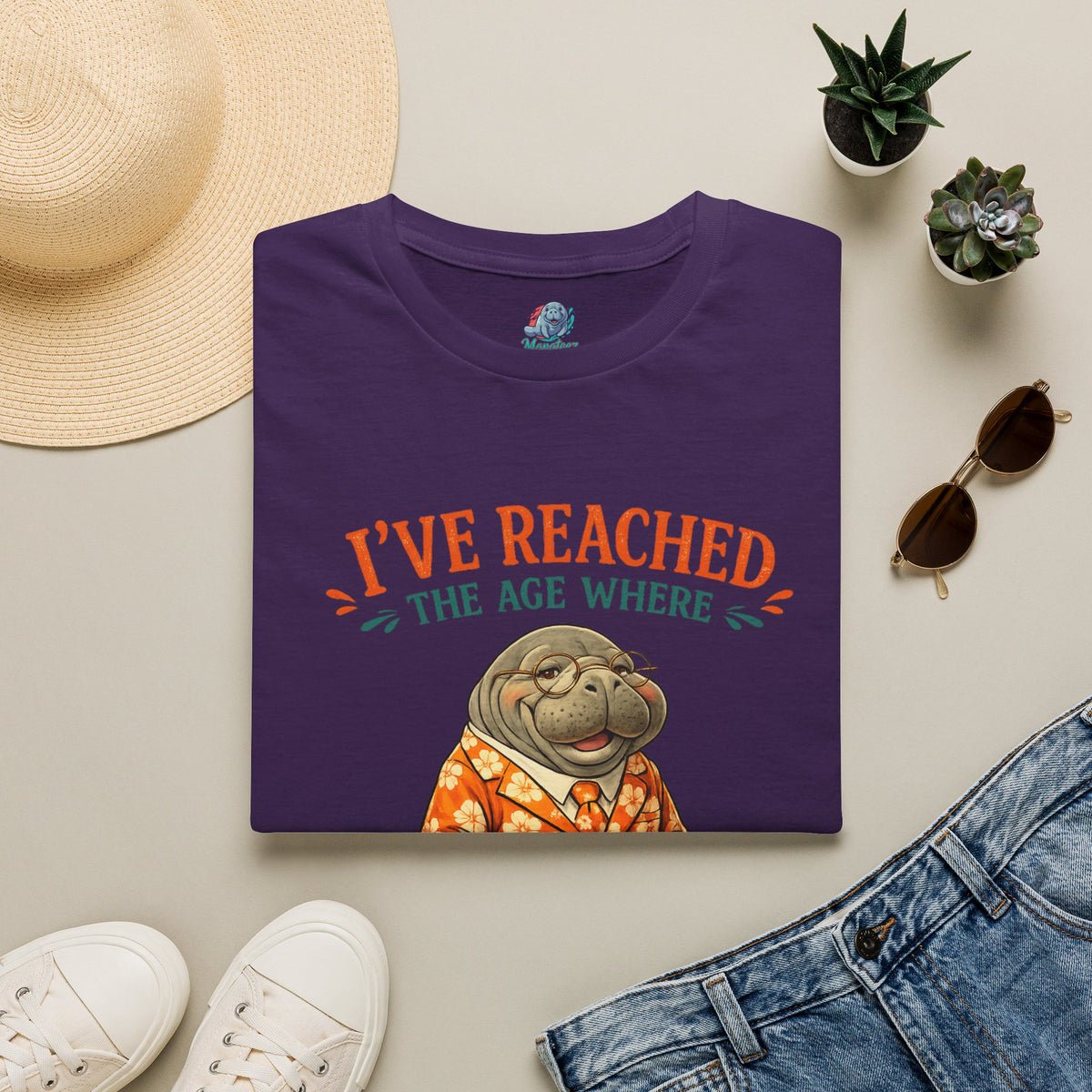 I've Reached the Age Where My Opinion Is a Public Service Shirt | Funny Manatee Tee | Senior Humor Graphic T-Shirt