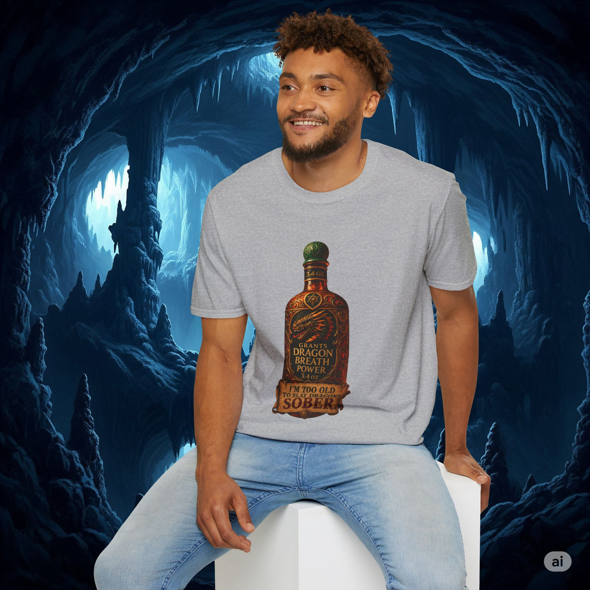 I'm Too Old to Slay Dragons Sober Shirt – Funny Dragon Breath Potion Fantasy T-Shirt