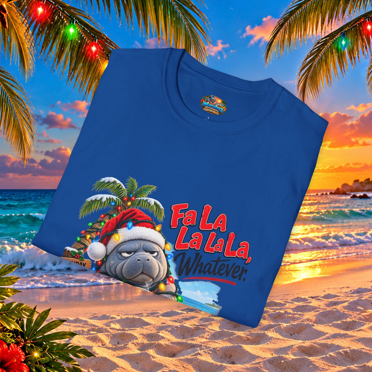 Fa La La La La Tropical Christmas Manatee T-Shirt