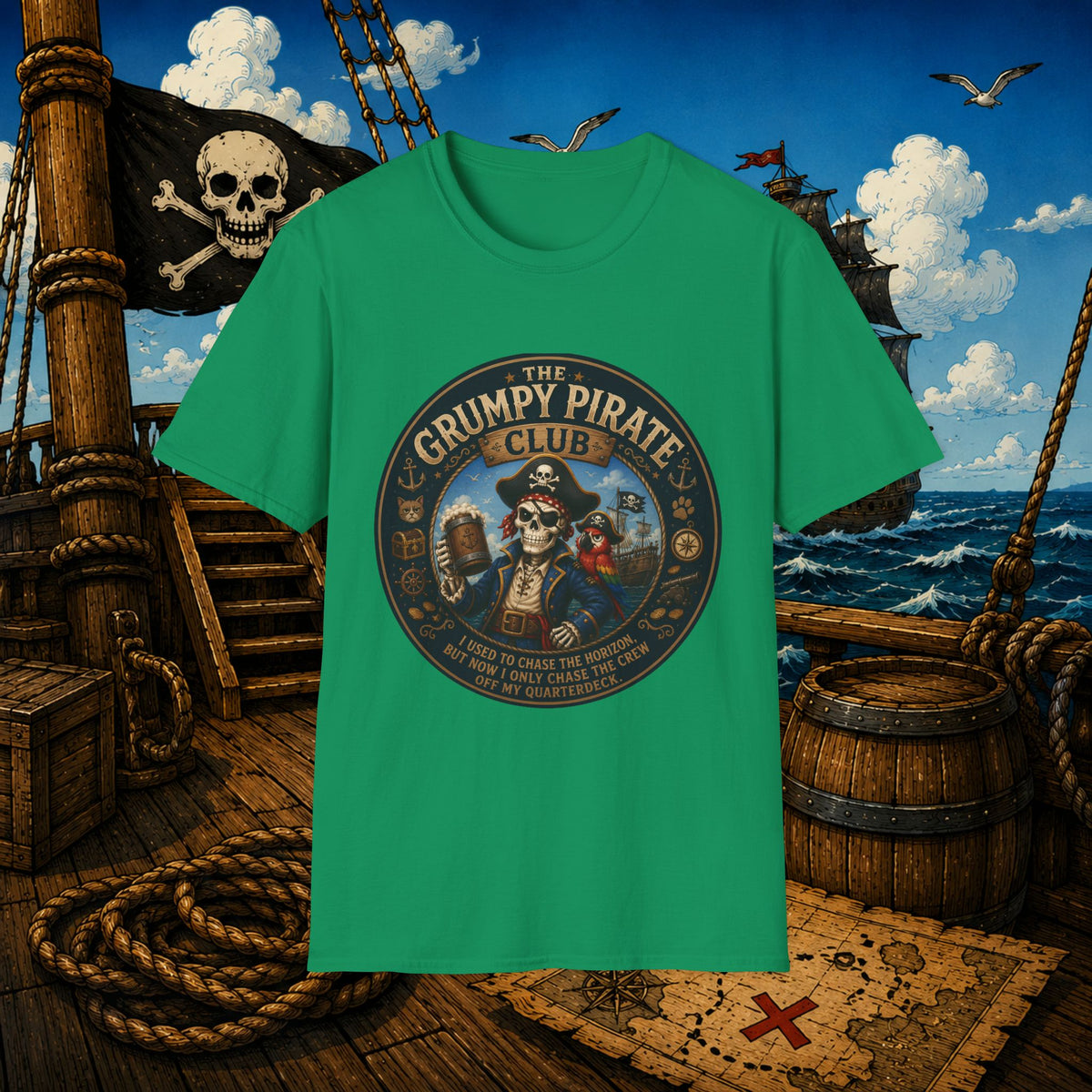 The Grumpy Pirate Skeleton Club T-Shirt
