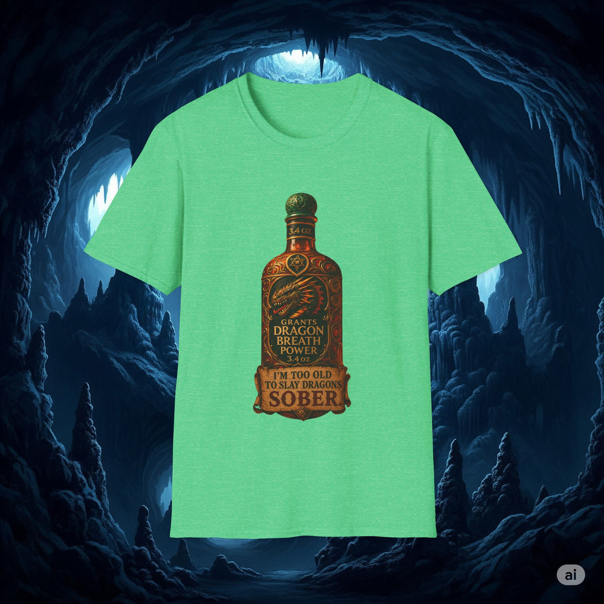 I'm Too Old to Slay Dragons Sober Shirt – Funny Dragon Breath Potion Fantasy T-Shirt