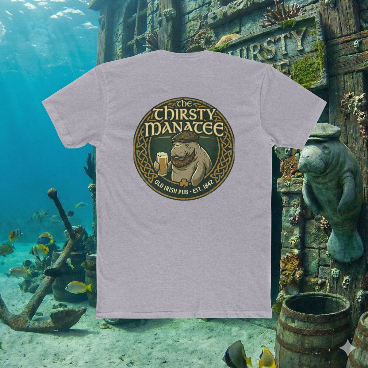 Thirsty Manatee T-Shirt — Vintage Pub Logo Tee