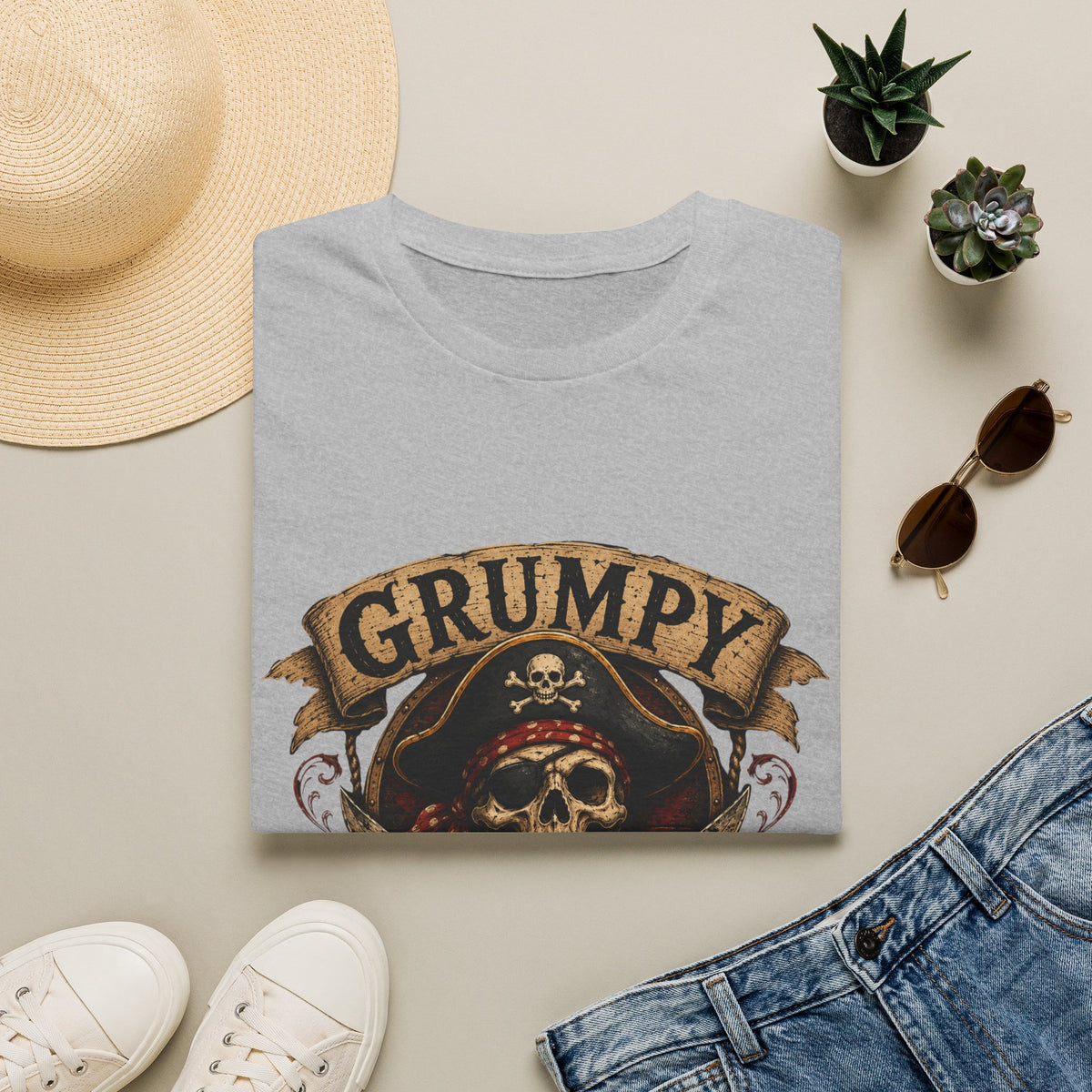 Grumpy Pirate Skull T-Shirt