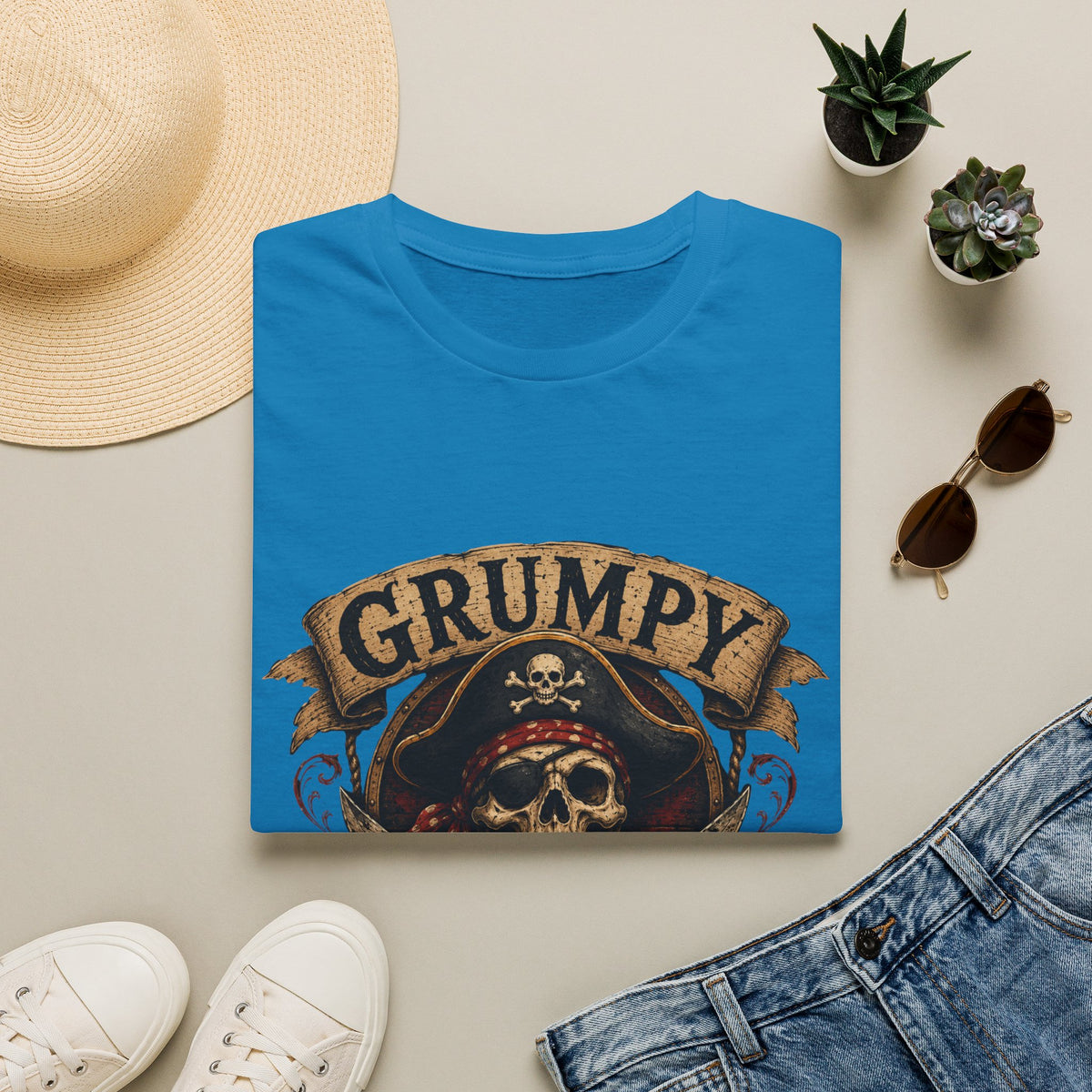 Grumpy Pirate Skull T-Shirt