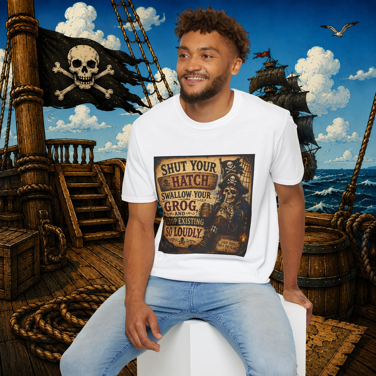 Shut Your Hatch Swallow Your Grog Pirate T-Shirt