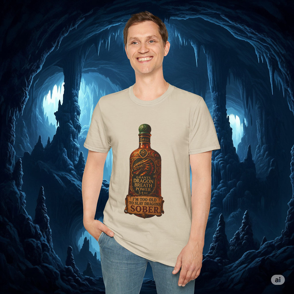 I'm Too Old to Slay Dragons Sober Shirt – Funny Dragon Breath Potion Fantasy T-Shirt