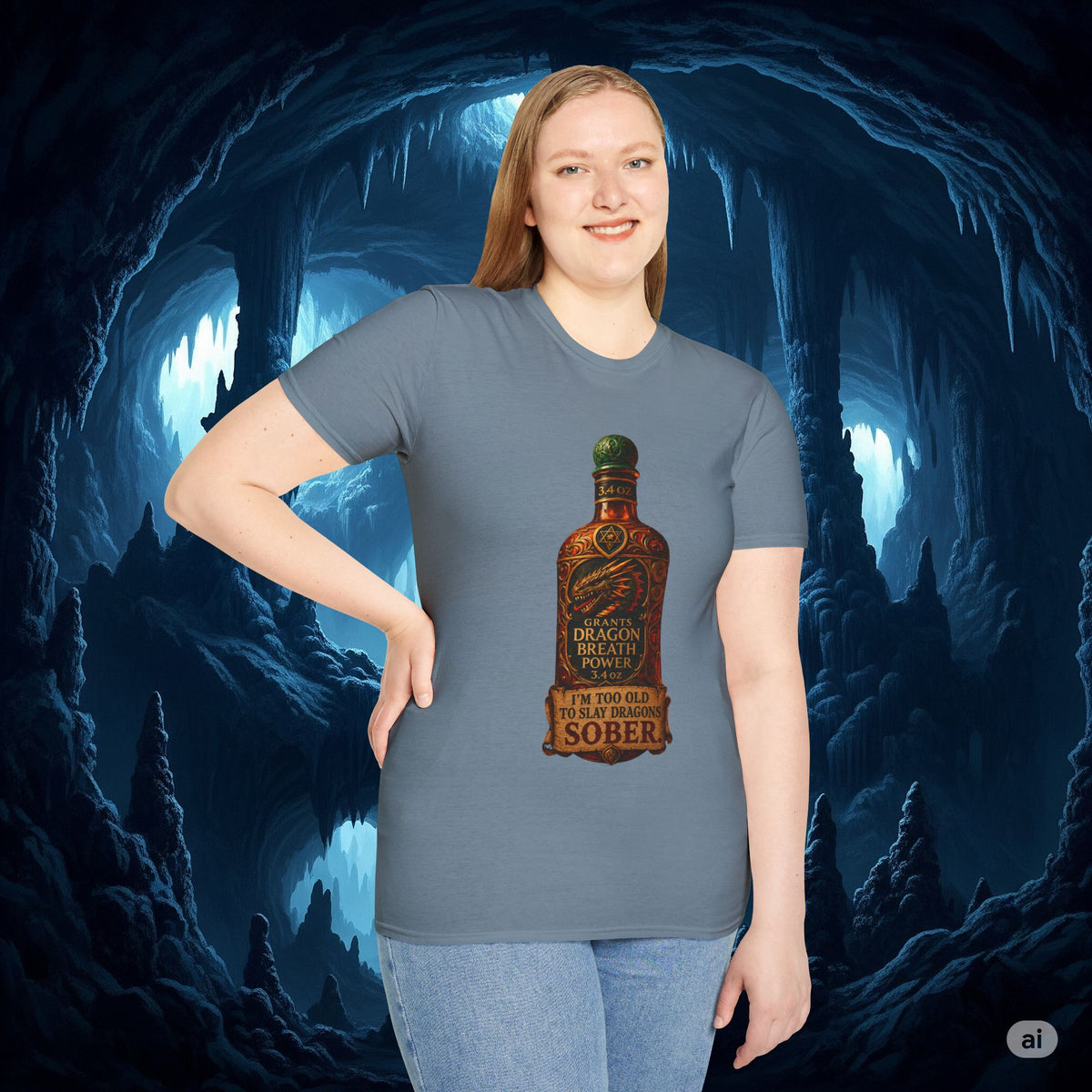 I'm Too Old to Slay Dragons Sober Shirt – Funny Dragon Breath Potion Fantasy T-Shirt