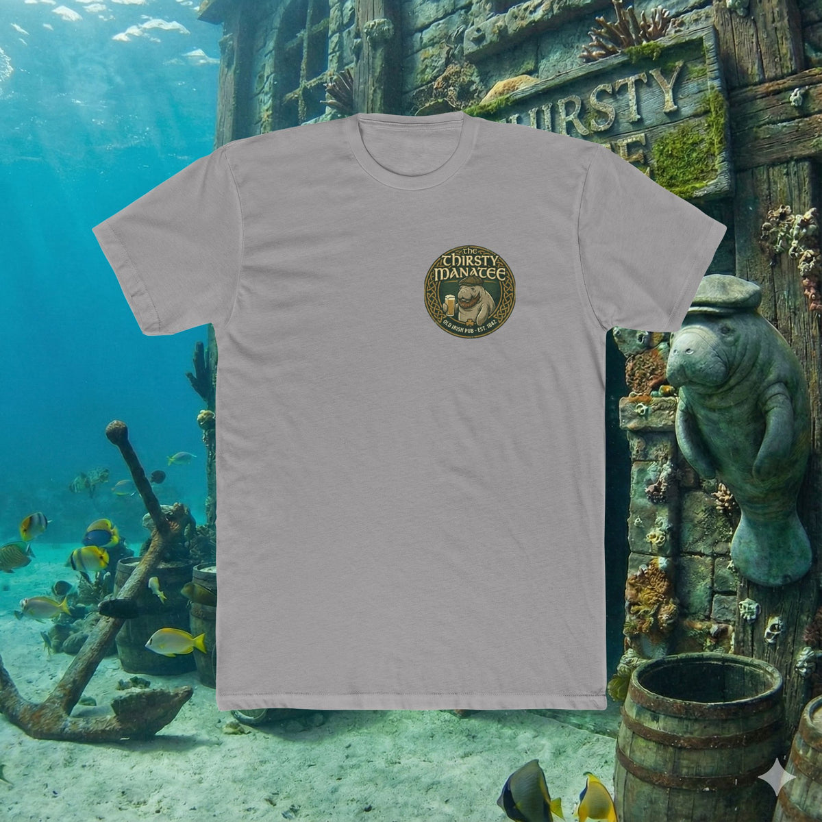 Thirsty Manatee T-Shirt — Vintage Pub Logo Tee