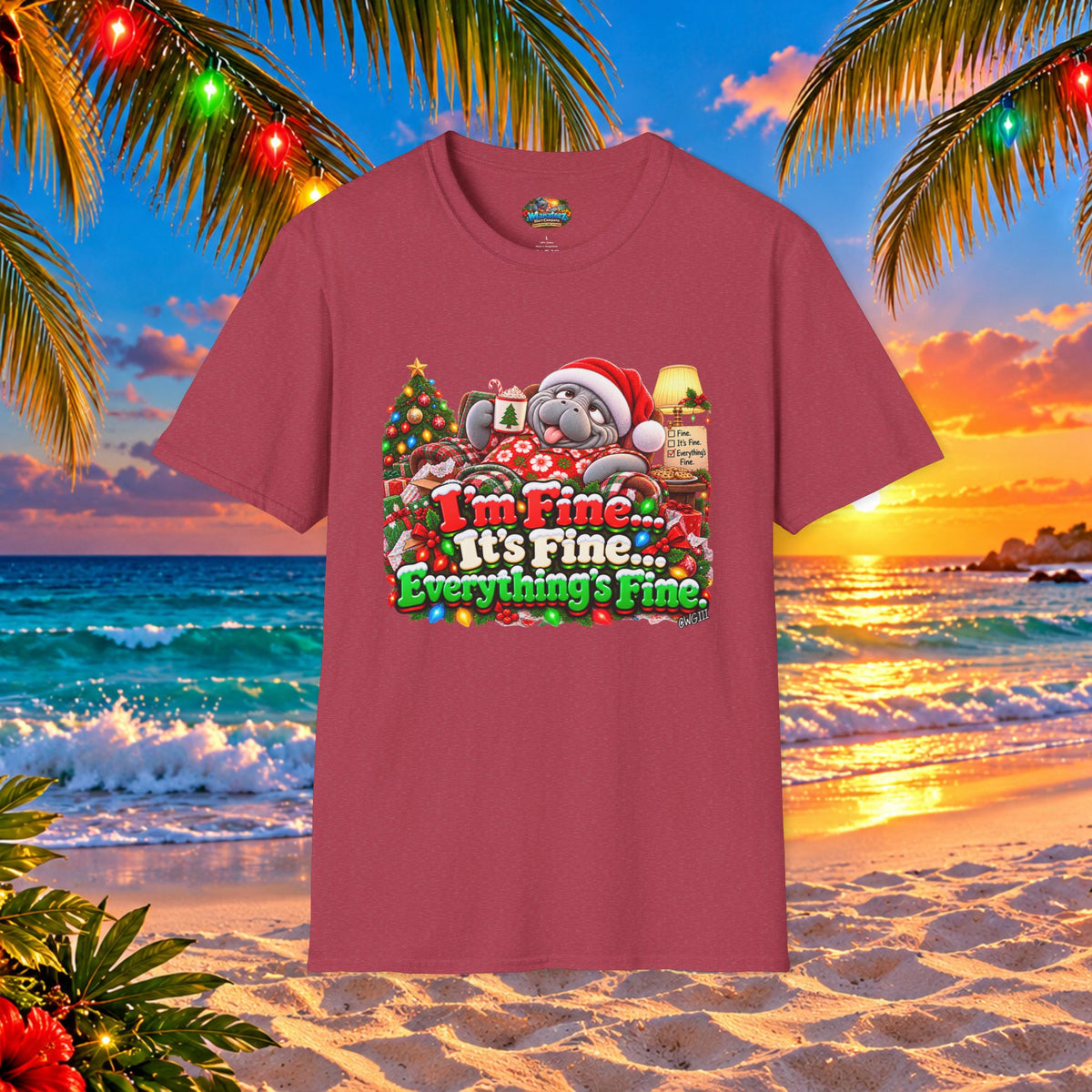 I’m Fine It’s Fine Everything’s Fine Christmas T-Shirt