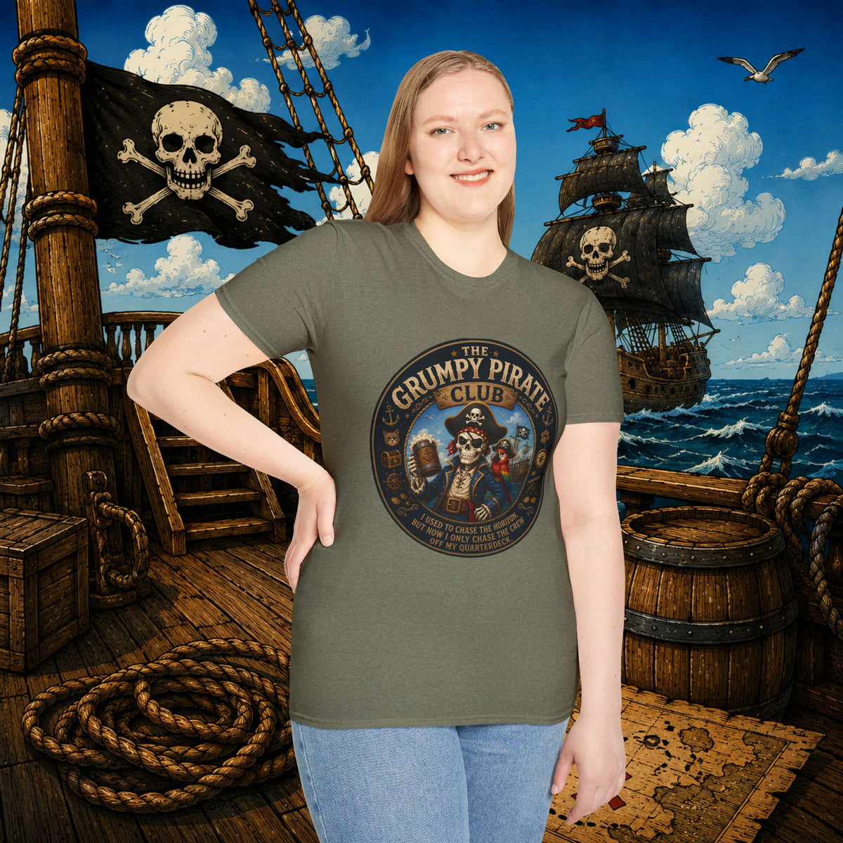 The Grumpy Pirate Skeleton Club T-Shirt