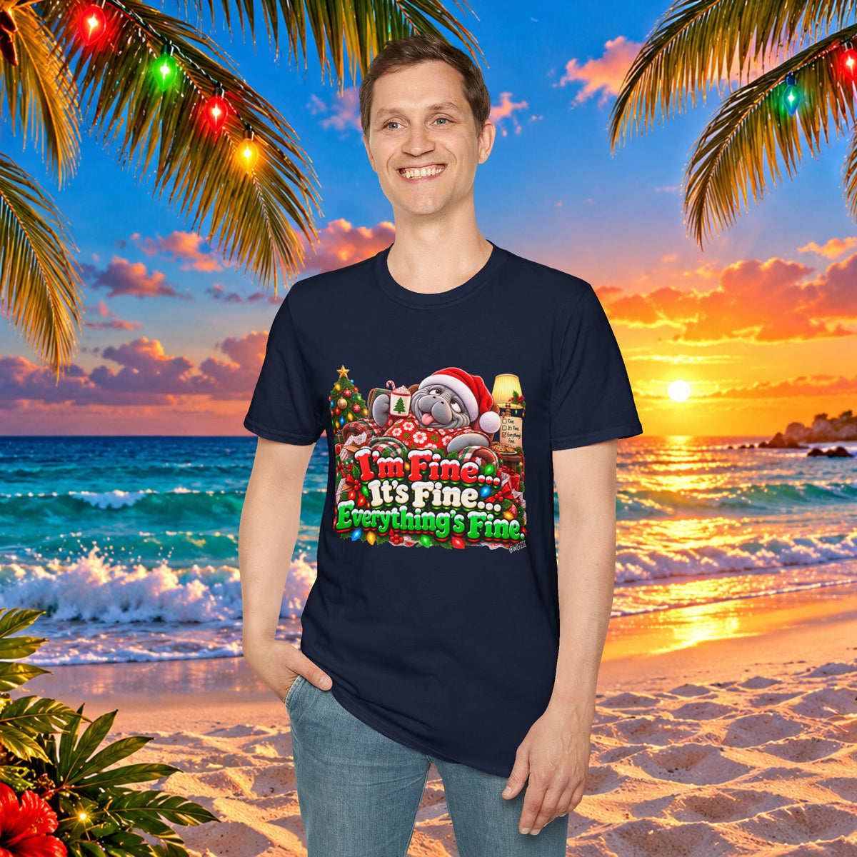 I’m Fine It’s Fine Everything’s Fine Christmas T-Shirt