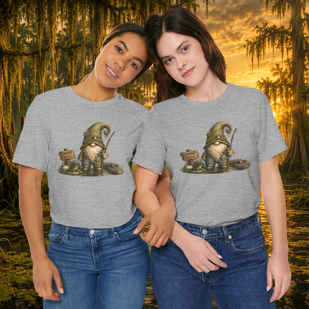 Swamp Gnome Shirt, Southern Swamp Life Tee, Fishing Gnome T-Shirt, Bayou Gnome Shirt, Alligator Gnome, Frog Lover Gift, Country Swamp Shirt