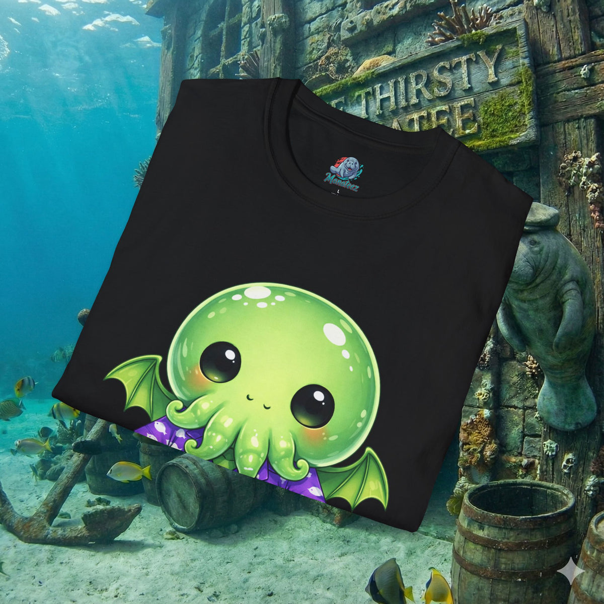 Cute Cthulhu Hawaiian Shirt T-Shirt | Kawaii Lovecraft Monster Graphic Tee | Adorable Tentacle Creature Shirt