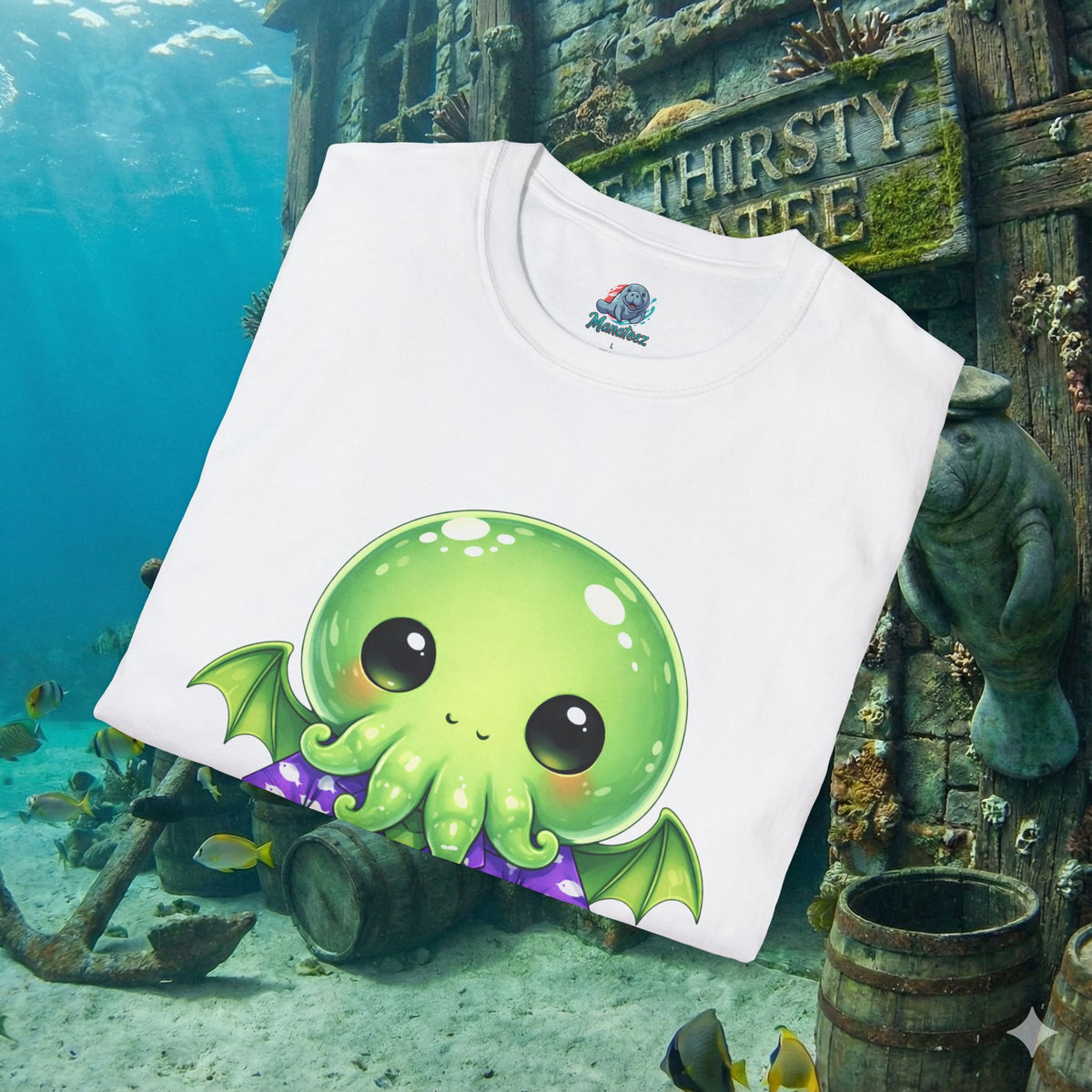 Cute Cthulhu Hawaiian Shirt T-Shirt | Kawaii Lovecraft Monster Graphic Tee | Adorable Tentacle Creature Shirt