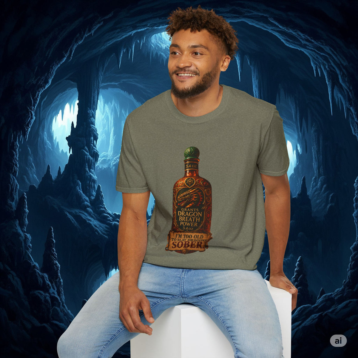 I'm Too Old to Slay Dragons Sober Shirt – Funny Dragon Breath Potion Fantasy T-Shirt