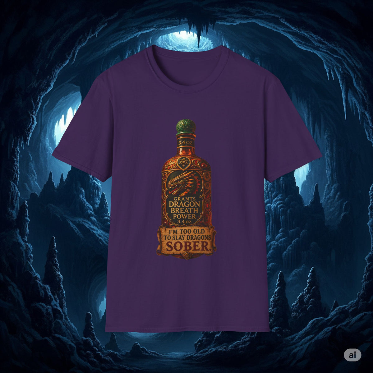 I'm Too Old to Slay Dragons Sober Shirt – Funny Dragon Breath Potion Fantasy T-Shirt
