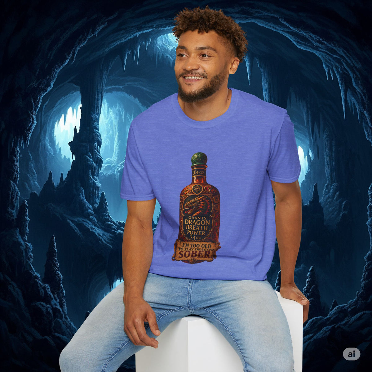 I'm Too Old to Slay Dragons Sober Shirt – Funny Dragon Breath Potion Fantasy T-Shirt