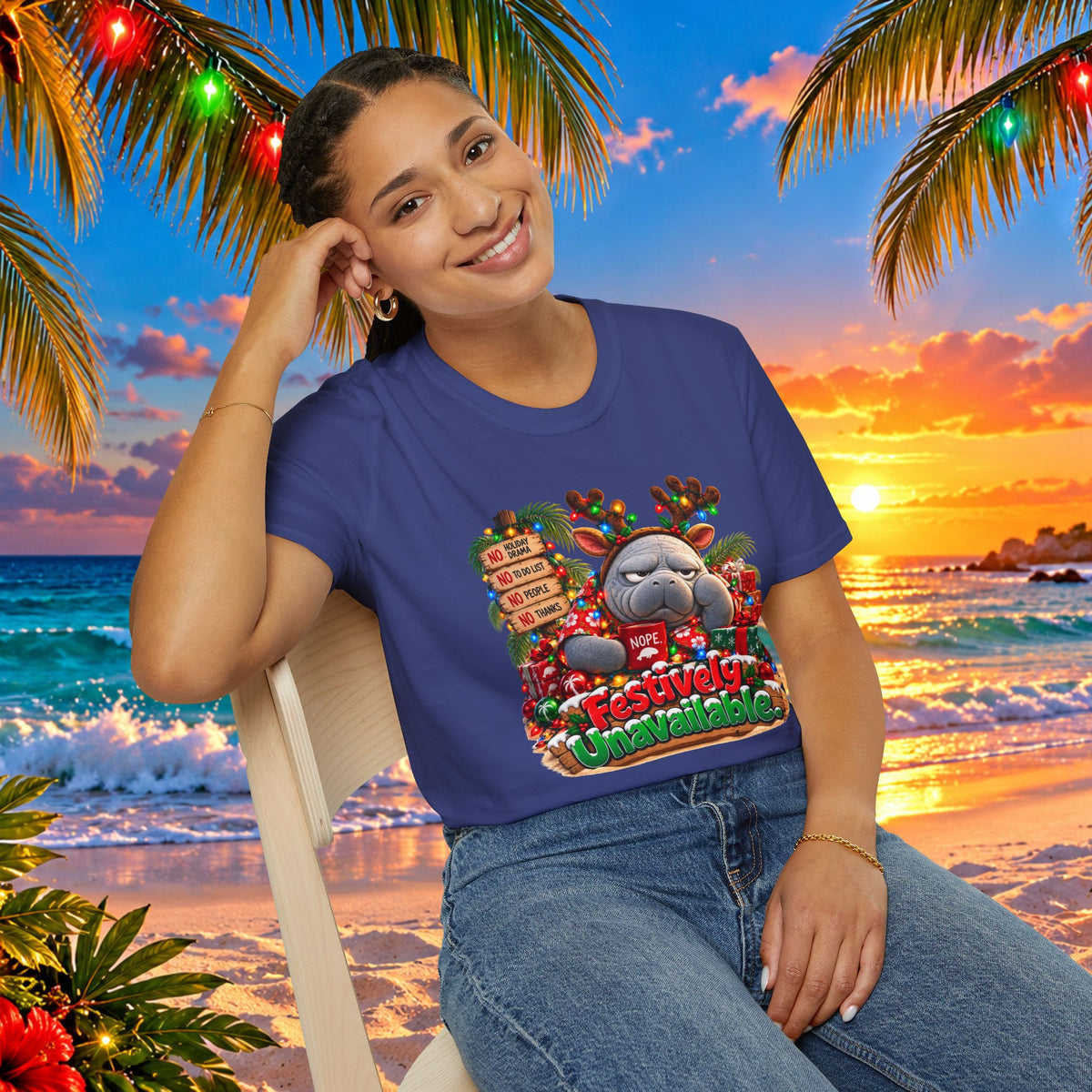 Festively Unavailable Christmas Manatee T-Shirt
