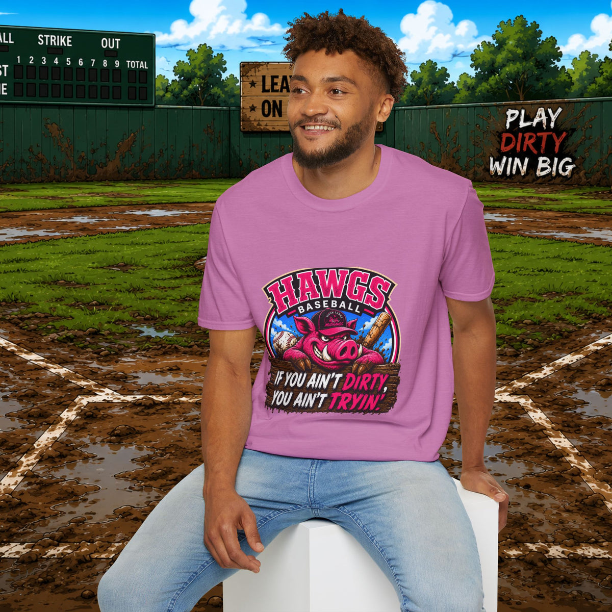 Hawgs Baseball “If You Ain’t Dirty, You Ain’t Tryin’” T-Shirt