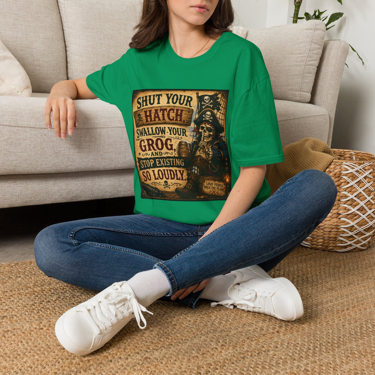 Shut Your Hatch Swallow Your Grog Pirate T-Shirt